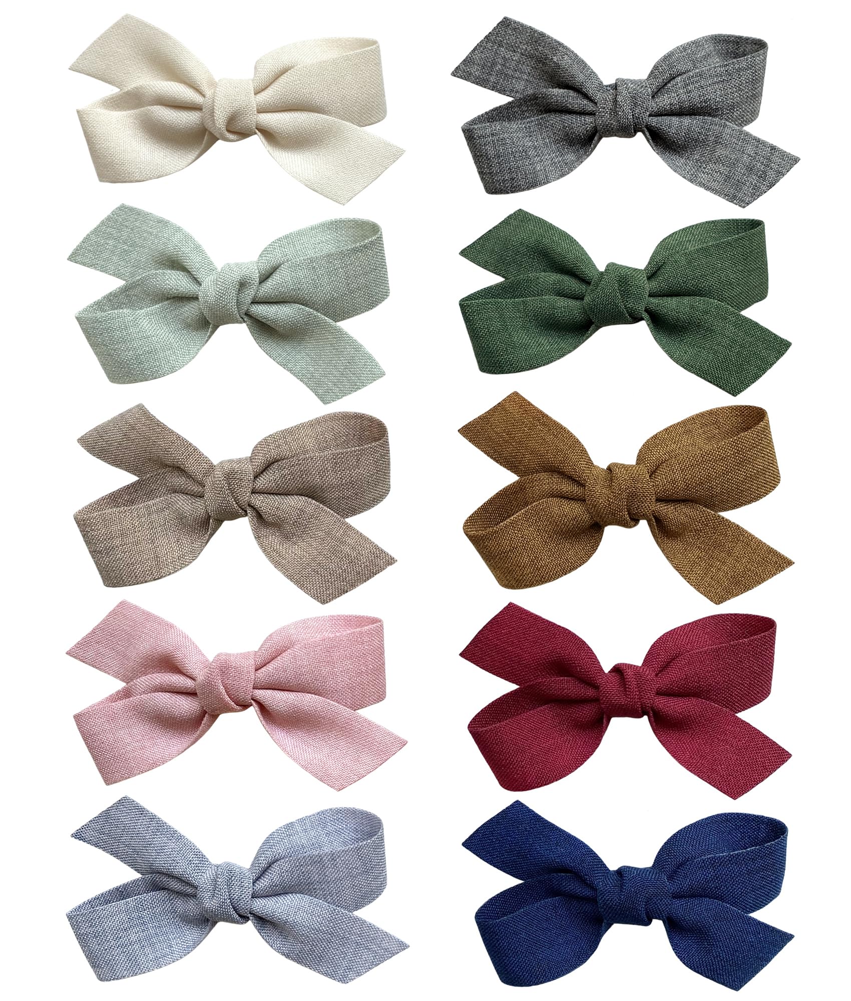 Baby Girls Hair Bows Clips, 10pcs Boutiques Barrettes Fully Lined Alligator Clips Hair Accessories for Infants Toddlers Fine Hair by Cherssy