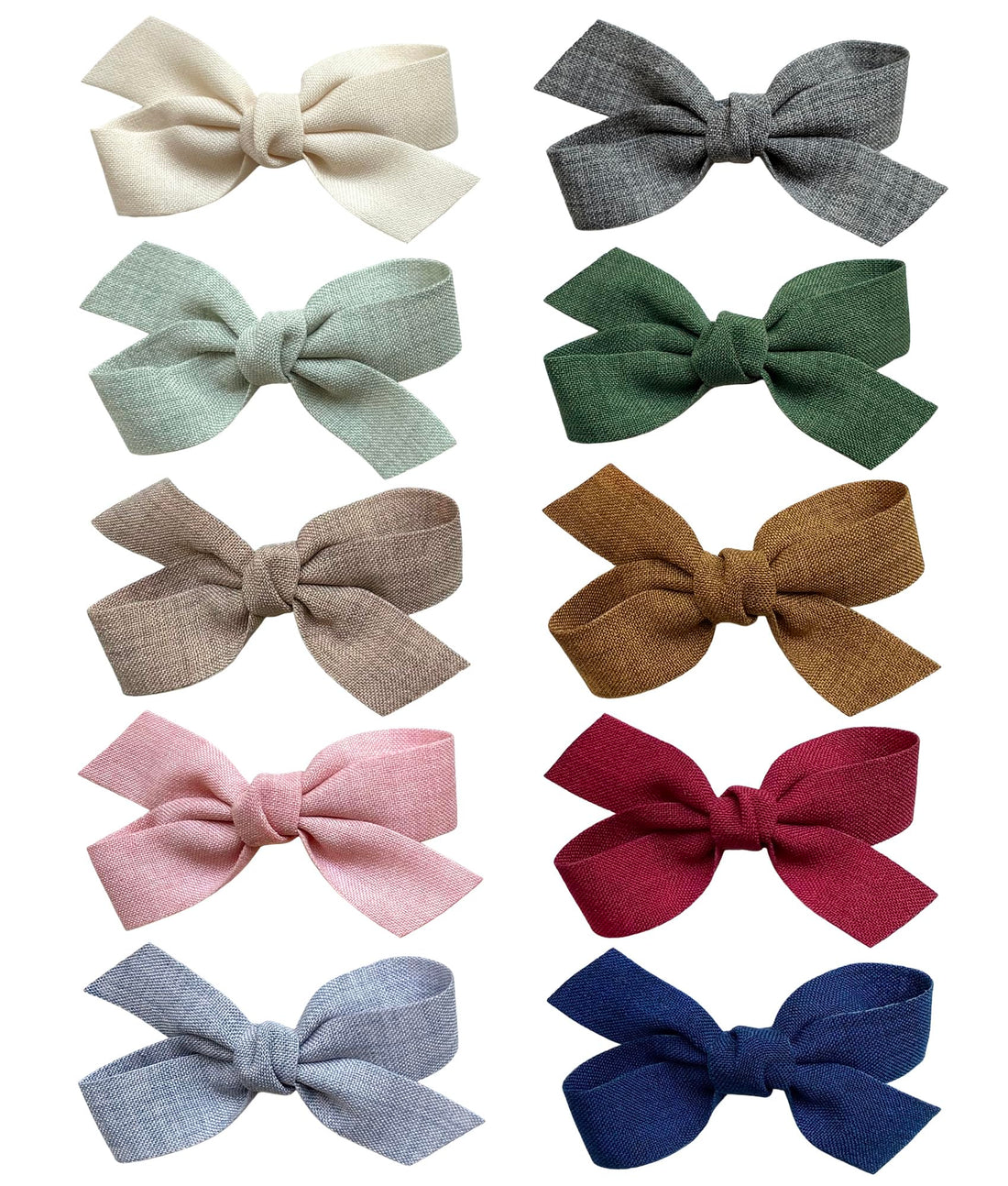 Baby Girls Hair Bows Clips, 10pcs Boutiques Barrettes Fully Lined Alligator Clips Hair Accessories for Infants Toddlers Fine Hair by Cherssy