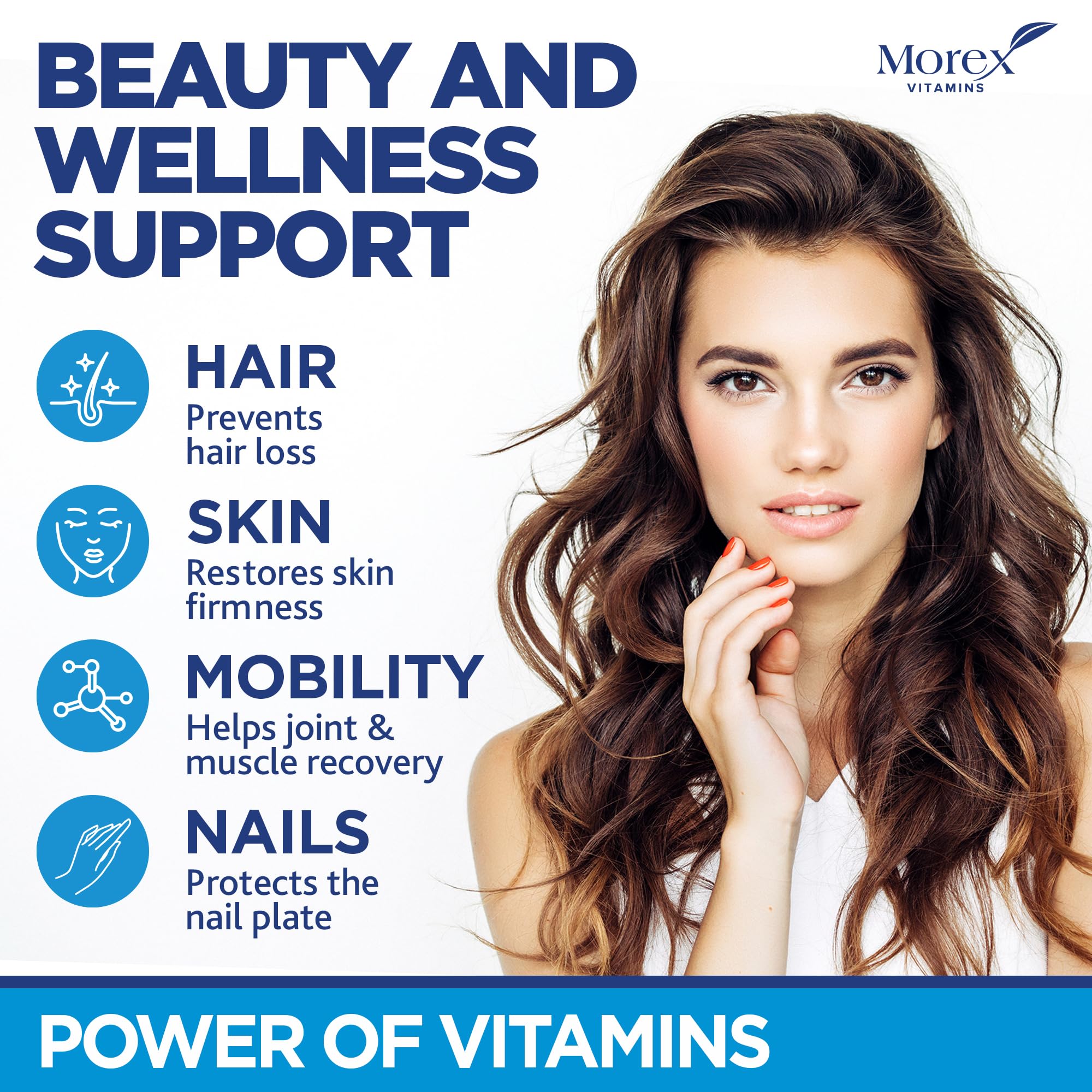 Hair Vitamins Natural Gummies - Biotin Multivitamin for Hair, Skin & Nails with Collagen & Keratin - Anti Aging Collagen Gummy Vitamins for Men & Women - Hair & Nail Growth Gummies - 60psc