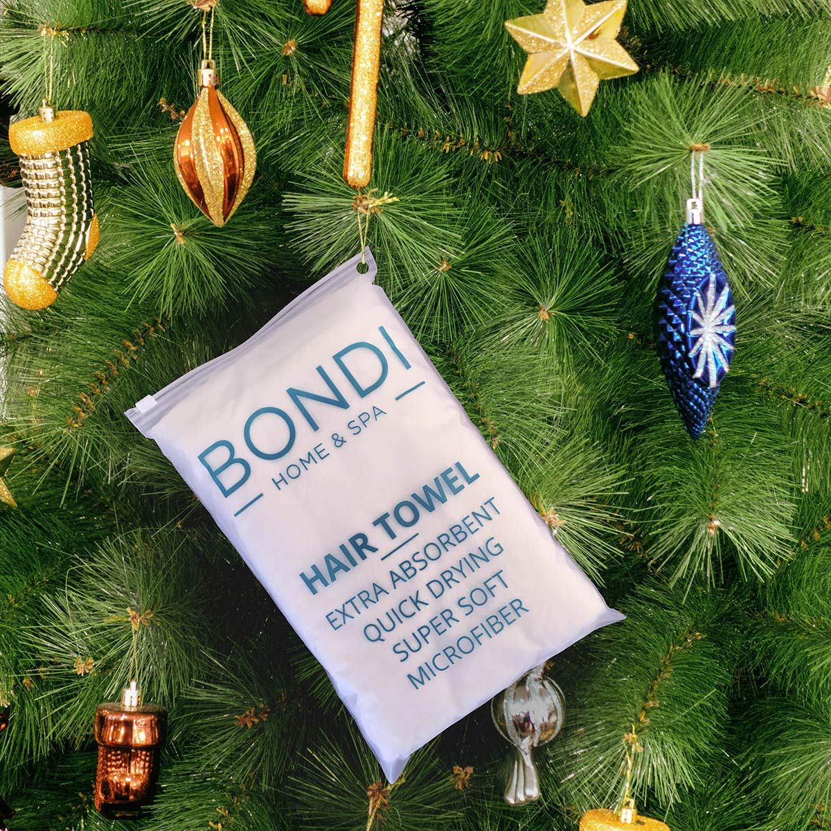 Bondi SPA Microfiber Hair Towel – Perfect Stocking Stuffer for Women - Dries Hair 50% Faster – Anti-Frizz Hair Towel – Super Absorbent & Soft - XL (Rectangle)