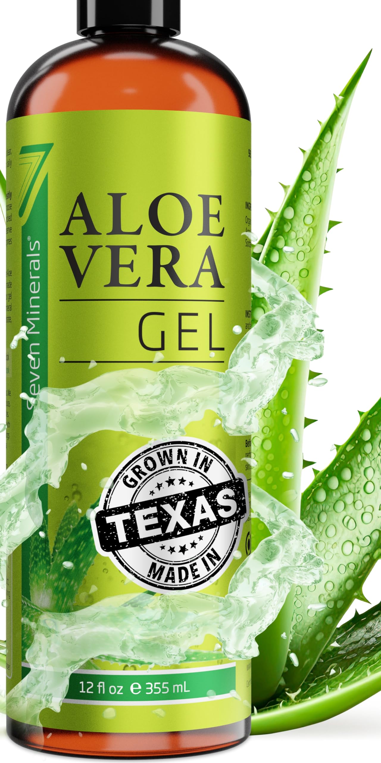 Aloe Vera Gel - 99% Organic, Big 12 oz - NO XANTHAN, so it Absorbs Rapidly with No Sticky Residue - made from REAL JUICE, NOT POWDER