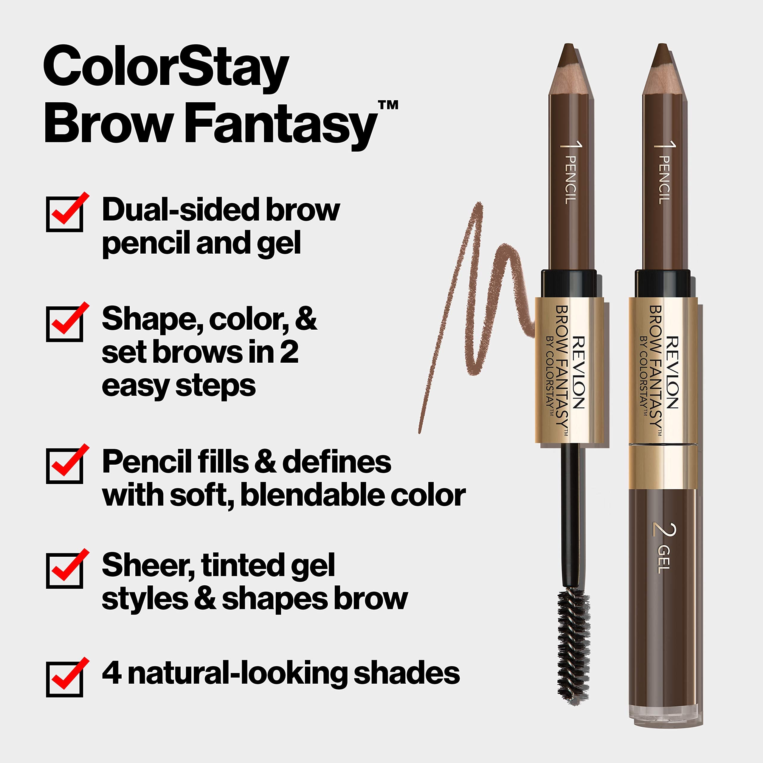 Revlon Brow Fantasy Pencil & Gel, Brunette [105] 0.11 oz