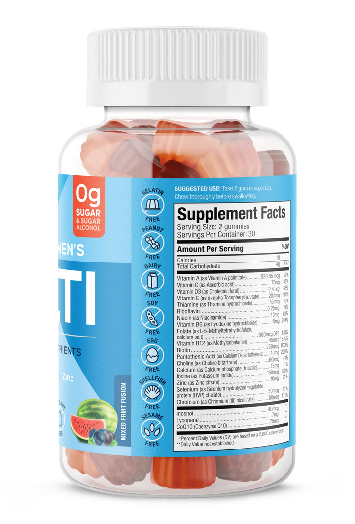 SUKU Vitamins - Complete Men's Multi - MicroNutrients: CoQ10, Lycopene Gummies for Prostate Health - Easy to Chew - Non GMO, Gluten Sugar Free - Mixed Fruit Fusion Gummy Vitamins, 60 Count