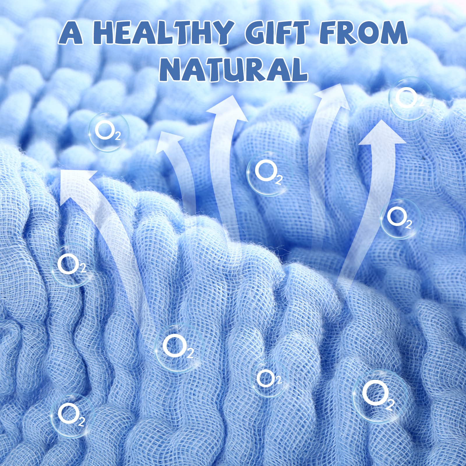 MUKIN Baby Washcloths - Soft Face Cloths for Newborn, Absorbent Bath Wipes, Burp Cloths or Towels, Baby Registry as Shower. Pack of 6-12x12 inches (Blue)