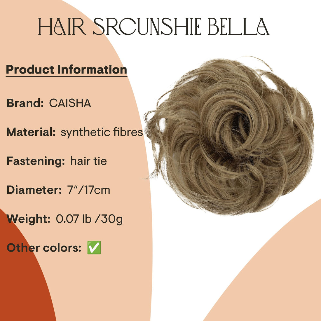 natural blonde 16 : PRETTYSHOP Scrunchie Bun Up Do Hair piece Hair Ribbon Ponytail Extensions Wavy Curly or Messy Various Colors(natural blonde 16)