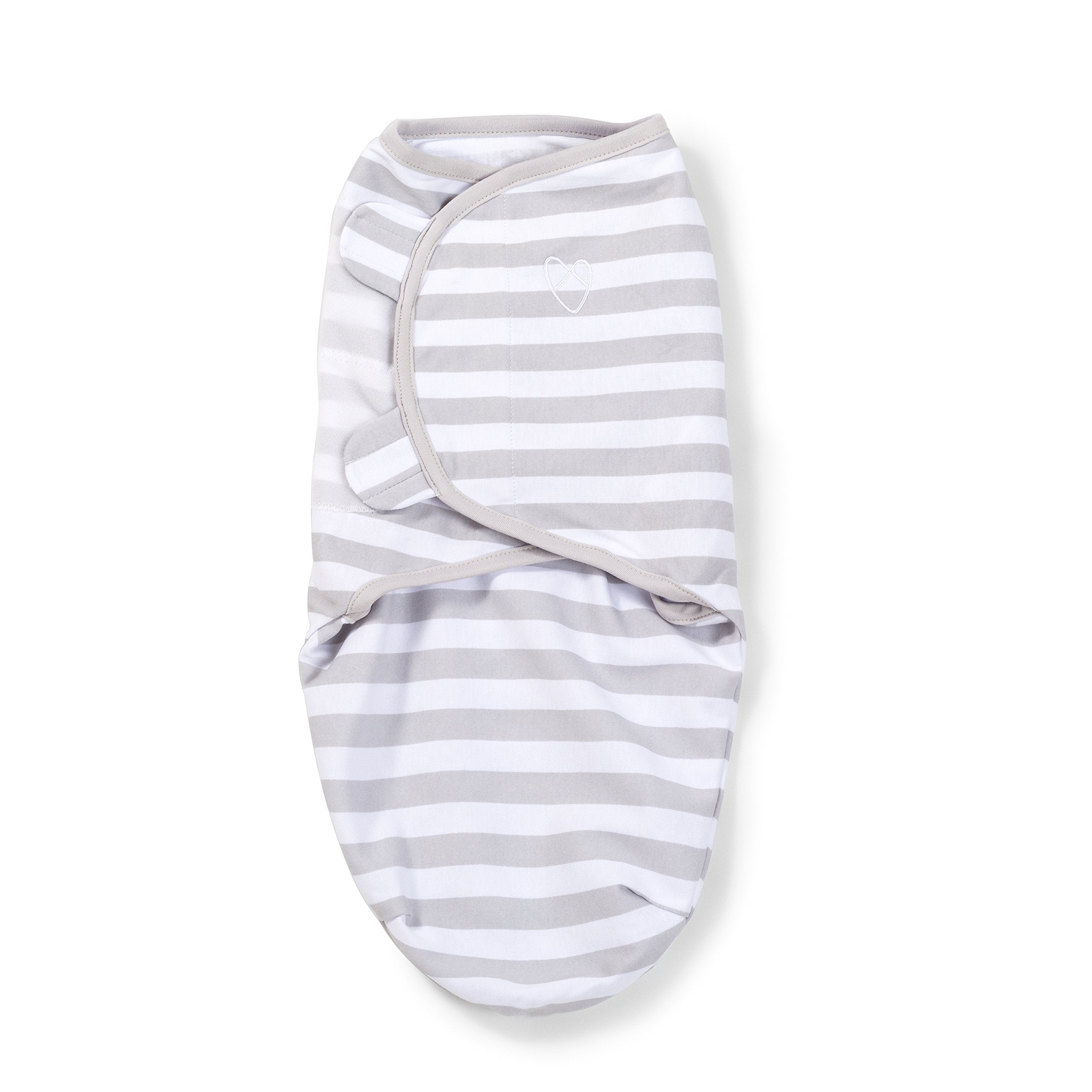 SwaddleMe Original Swaddle – Size Small, 0-3 Months, 2-Pack (Grey Dot Stripe)
