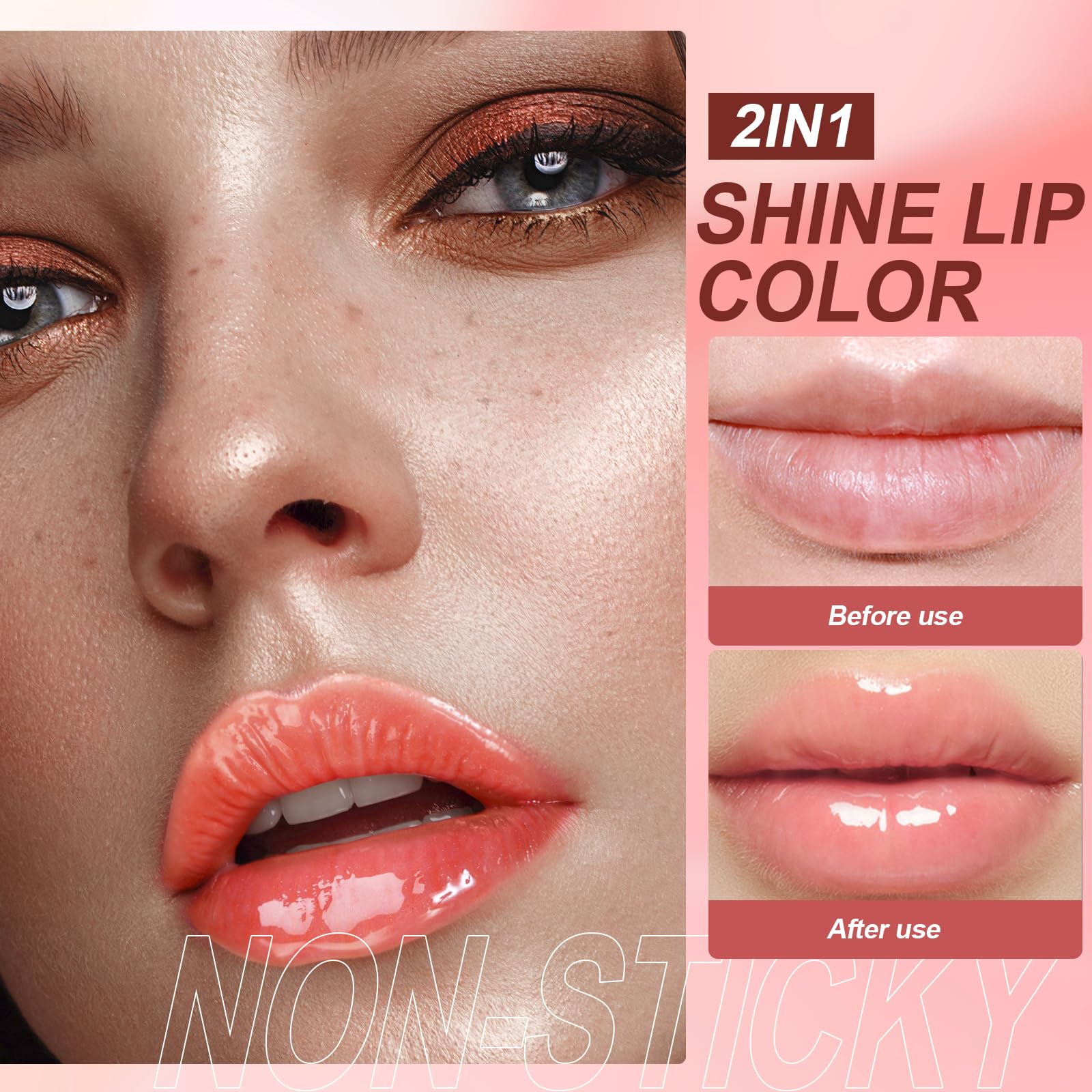 Lipstick Primer Jolilab Fruit Lip Oil,Hydrating Lip Glow Oil Plumping Glass Finish Moisturizing Lip Gloss Lip Tint Fruit Extract Lip Oil Tinted for Dry Lip and Lip Care(Coconut Flavor)