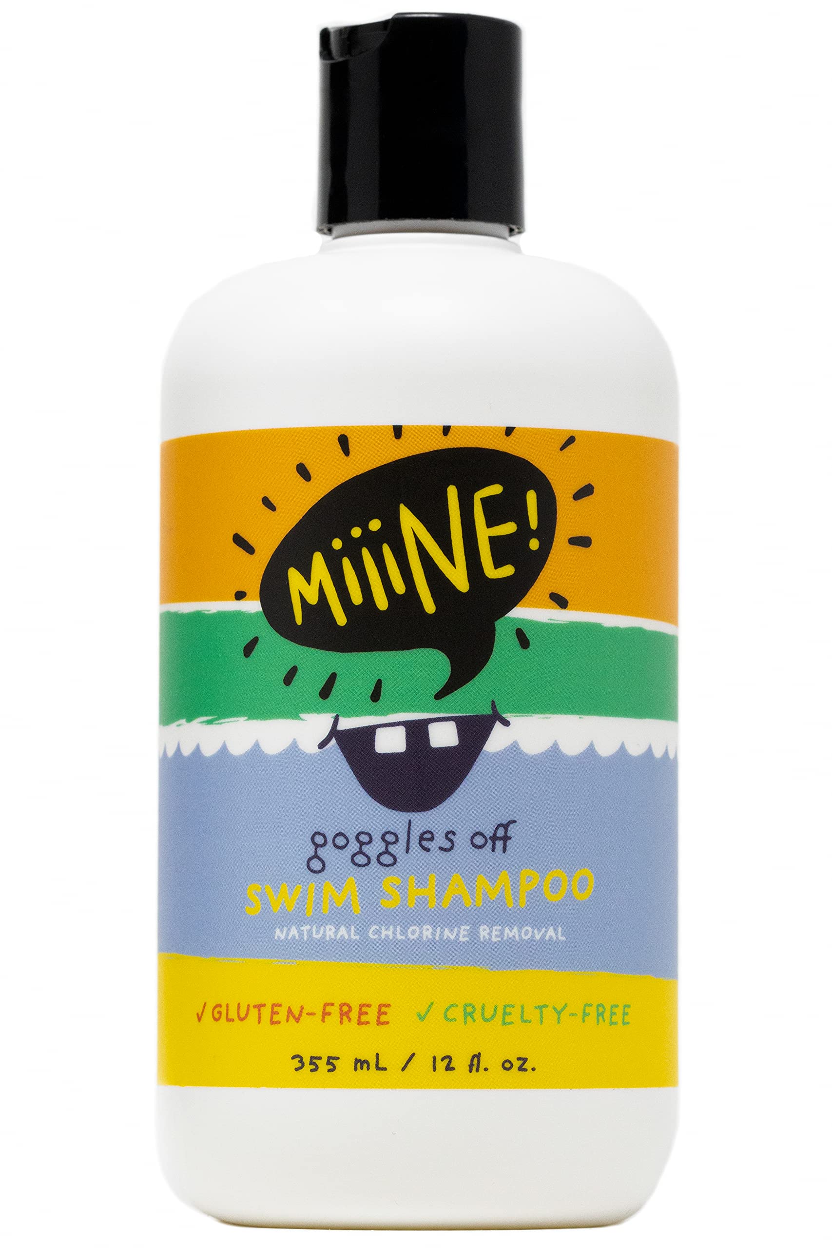 MiiiNE! Goggles Off Swim Shampoo for Kids 12oz | Tear Free Kids Shampoo - Use Chlorine shampoo for the Pool, Hard Water, or Beach | Cruelty Free Swimmers Shampoo Made in USA | By Stylists For Kids