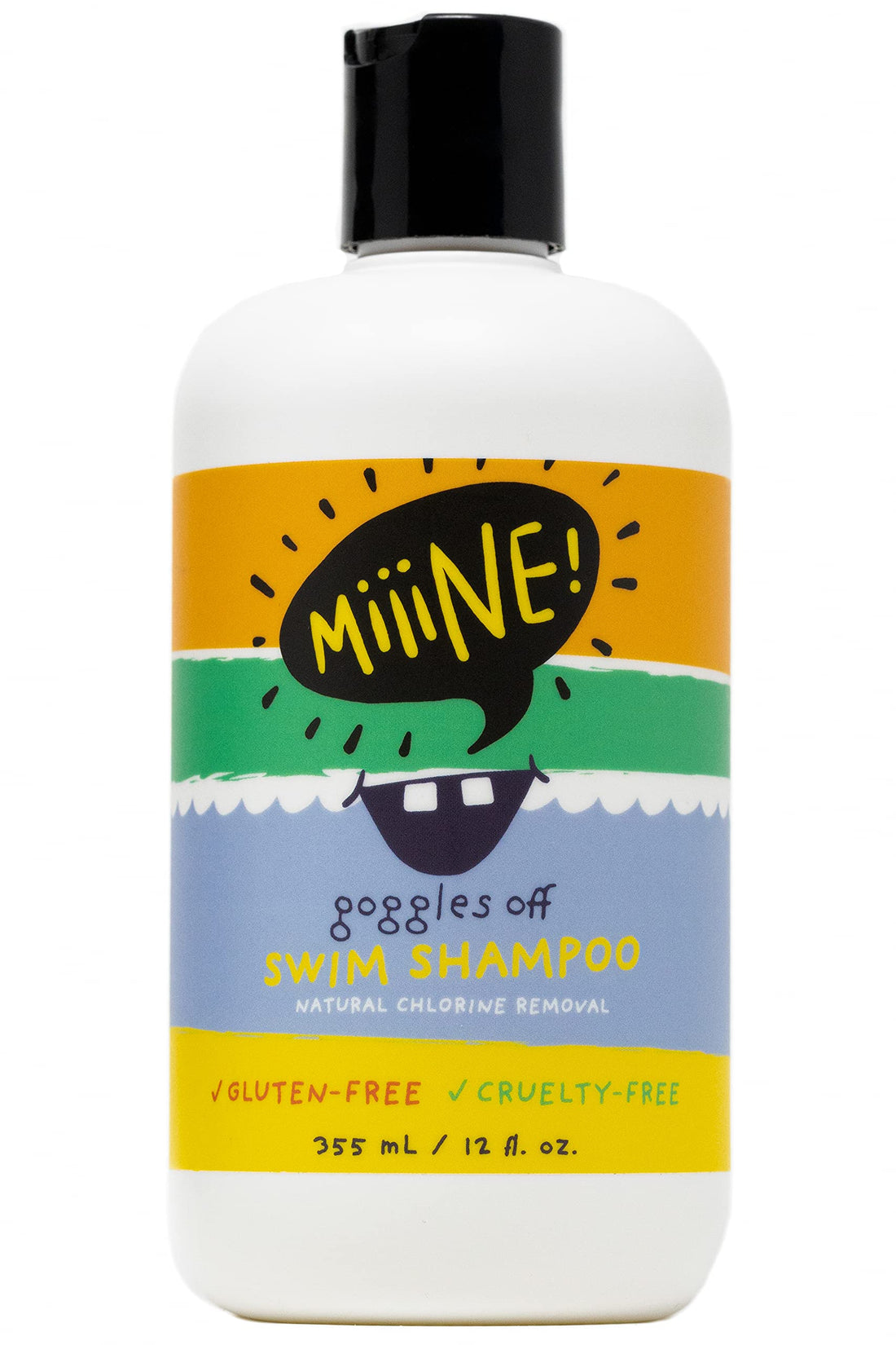 MiiiNE! Goggles Off Swim Shampoo for Kids 12oz | Tear Free Kids Shampoo - Use Chlorine shampoo for the Pool, Hard Water, or Beach | Cruelty Free Swimmers Shampoo Made in USA | By Stylists For Kids