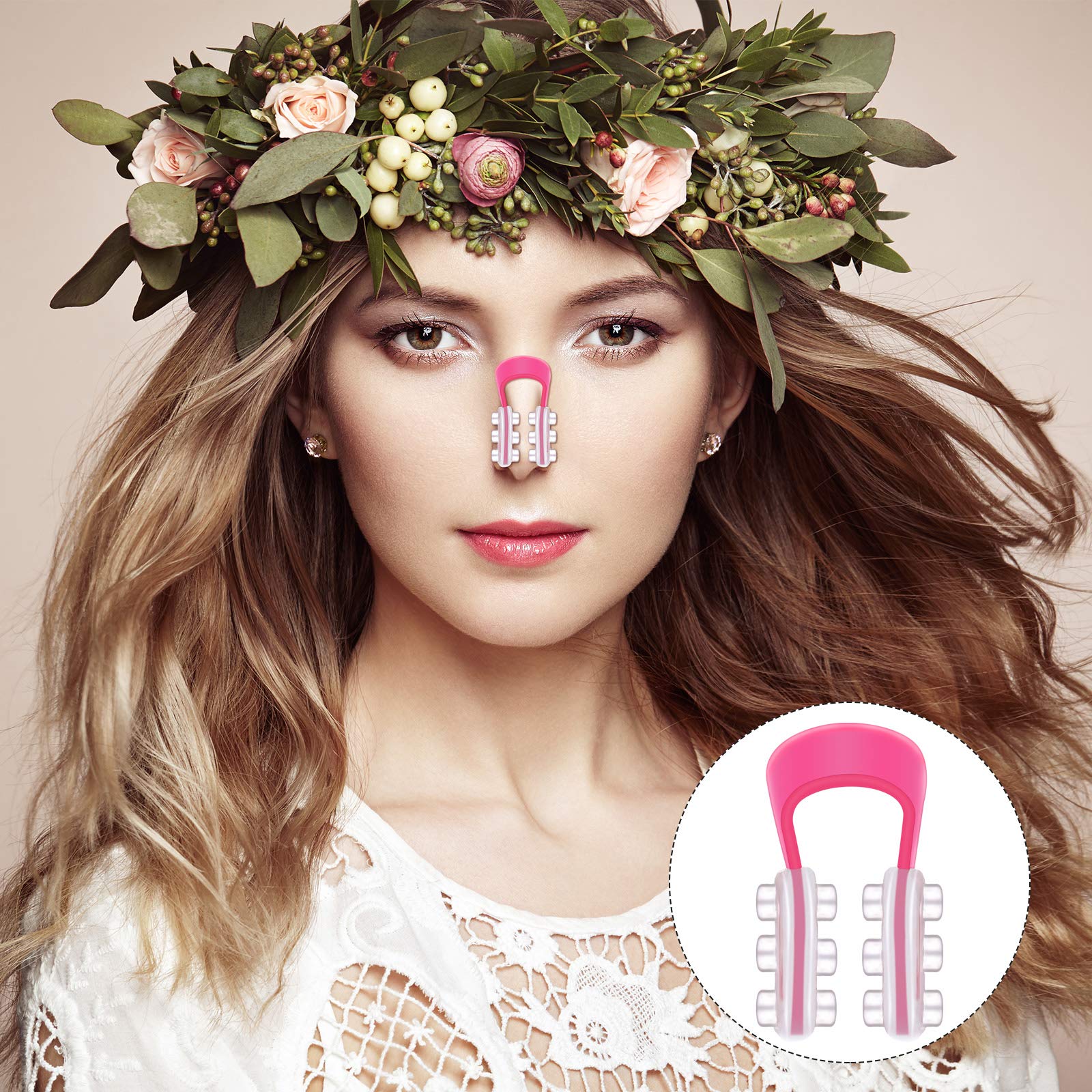 TrelaCo 9 Pieces Nose Shaper Clip Nose Lifting Shaping Clip Nose up Lifting Clips Nose Lifter Silicone Nose Bridge for Wide Nose, Low Nose, Inverted Nose, Curved Nose, Big Nose