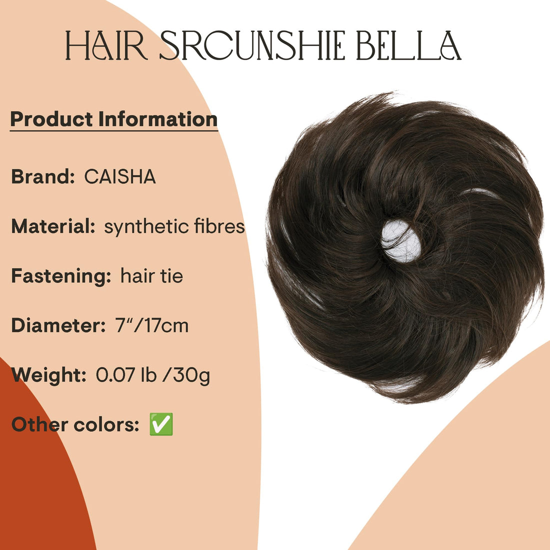 brown mix 4T30 : PRETTYSHOP Scrunchie Bun Up Do Hair piece Hair Ribbon Ponytail Extensions Wavy Curly or Messy Various Colors(brown mix 4T30)