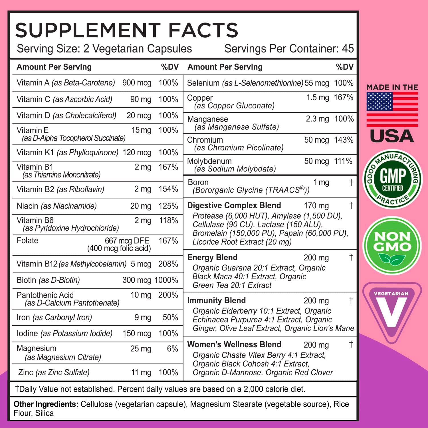 FarmHaven Multivitamin for Women | 22 Essential Nutrients, Fruits & Veggies Womens Multivitamin | Whole Food Multivitamin Boosts Energy, Immune, Heart Health | Womens Daily Vitamins - 90 Capsules
