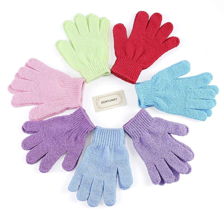 8 Pairs Double Sided Exfoliating Gloves Body Scrubber Scrubbing Glove Bath Mitts Scrubs for Shower, Body Spa Massage Dead Skin Cell Remover 1