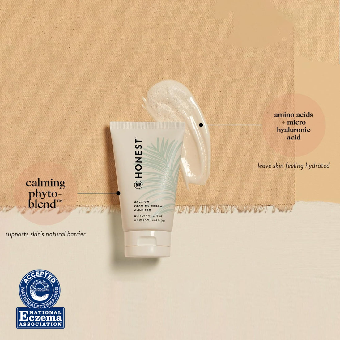 Honest Beauty Calm On Foaming Cream Cleanser, 4 Fl Oz