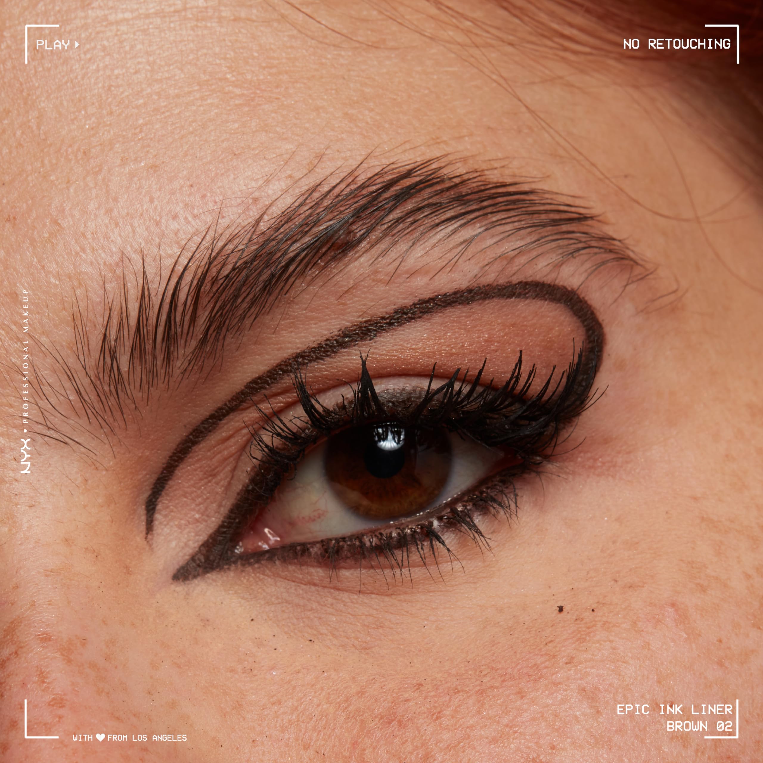 NYX PROFESSIONAL MAKEUP Epic Ink Liner, Waterproof Matte Liquid Eyeliner - Brown, Vegan Formula