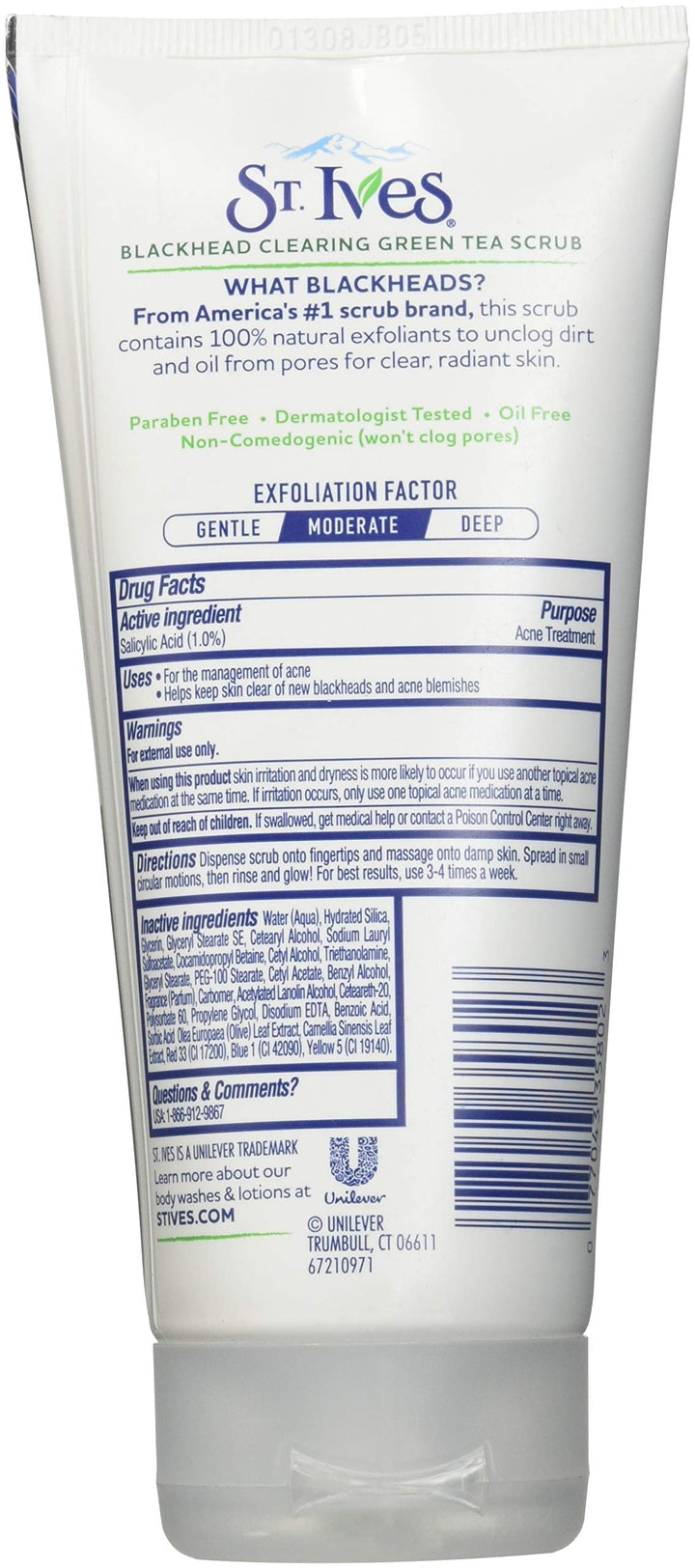 St. Ives Blackhead Clearing Face Scrub Green Tea 6 oz(Pack of 3)