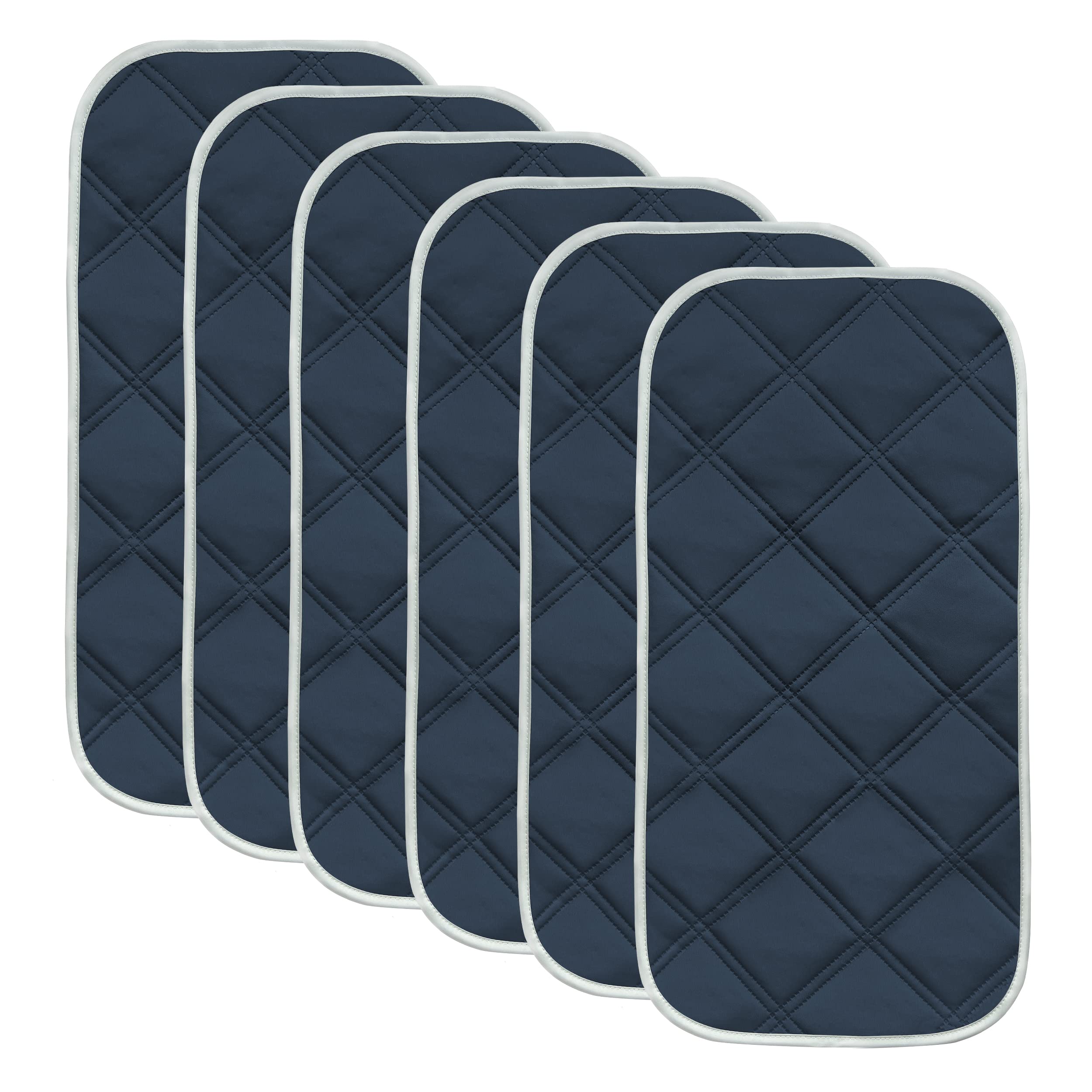 Sunny zzzZZ 6 Pack Baby Waterproof Changing Pad Liners - Quilted Thicker Ultra Soft Changing Table Cover Liners - Durable & Easy to Clean - Navy Blue - 23 x 11