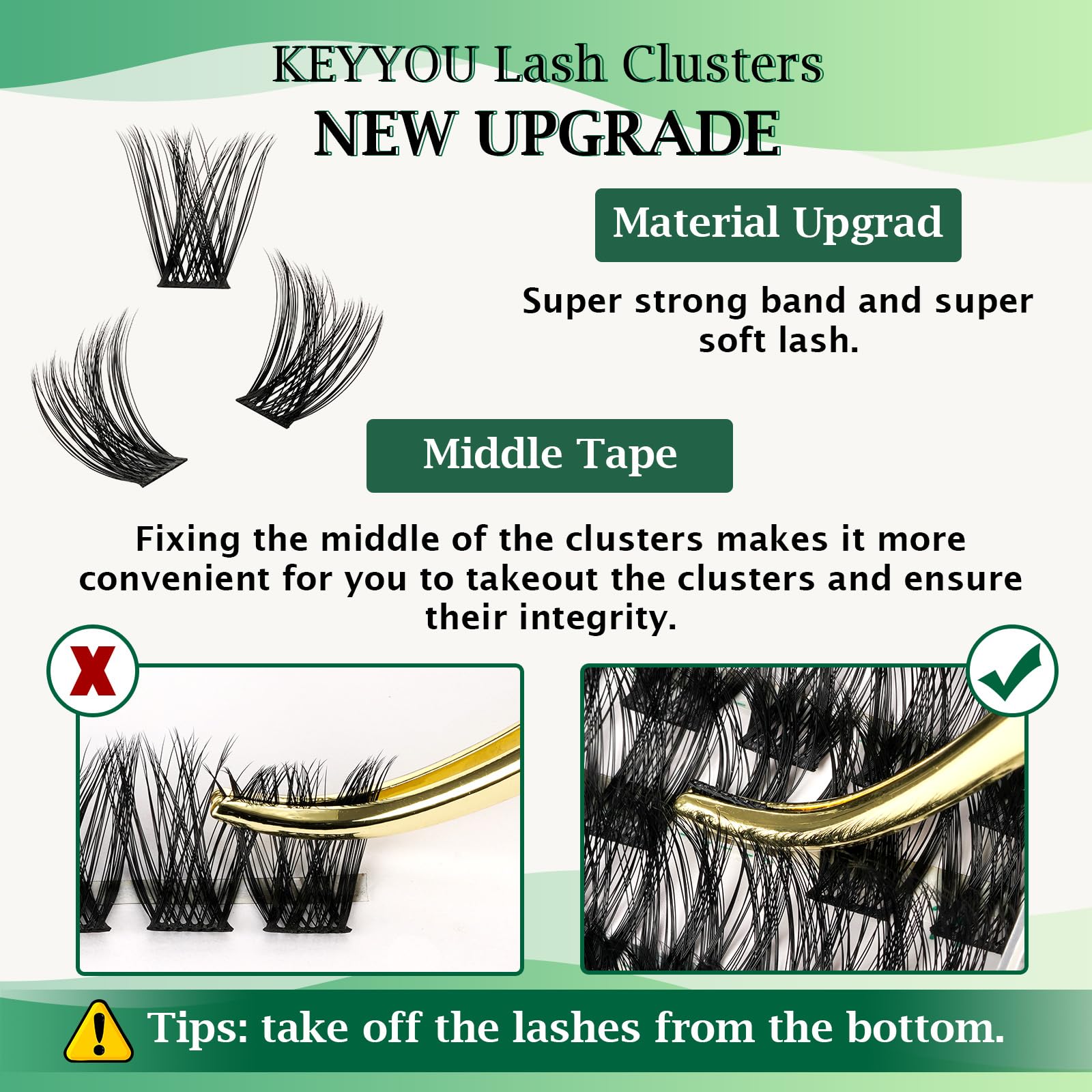 Lash Clusters 96pcs Individual Lashes Y01 C Curl 14mm Eyelash Clusters KEYYOU Volume Wispy Lash Extension Soft&Comfortable Easy DIY at Home(Y01,C-14mm)