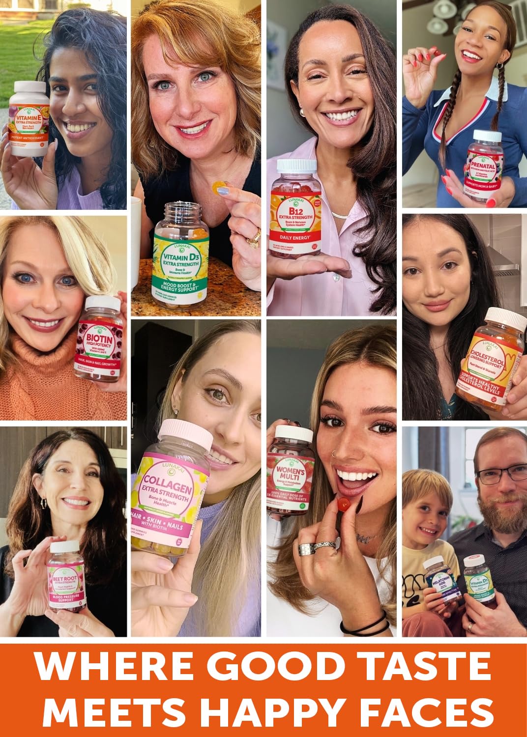 Lunakai USA Made Vitamin E Gummies 400IU with Vitamin C - Delicious, Vegan, Non-GMO Supplement for Daily Skin & Eye Support, 60ct