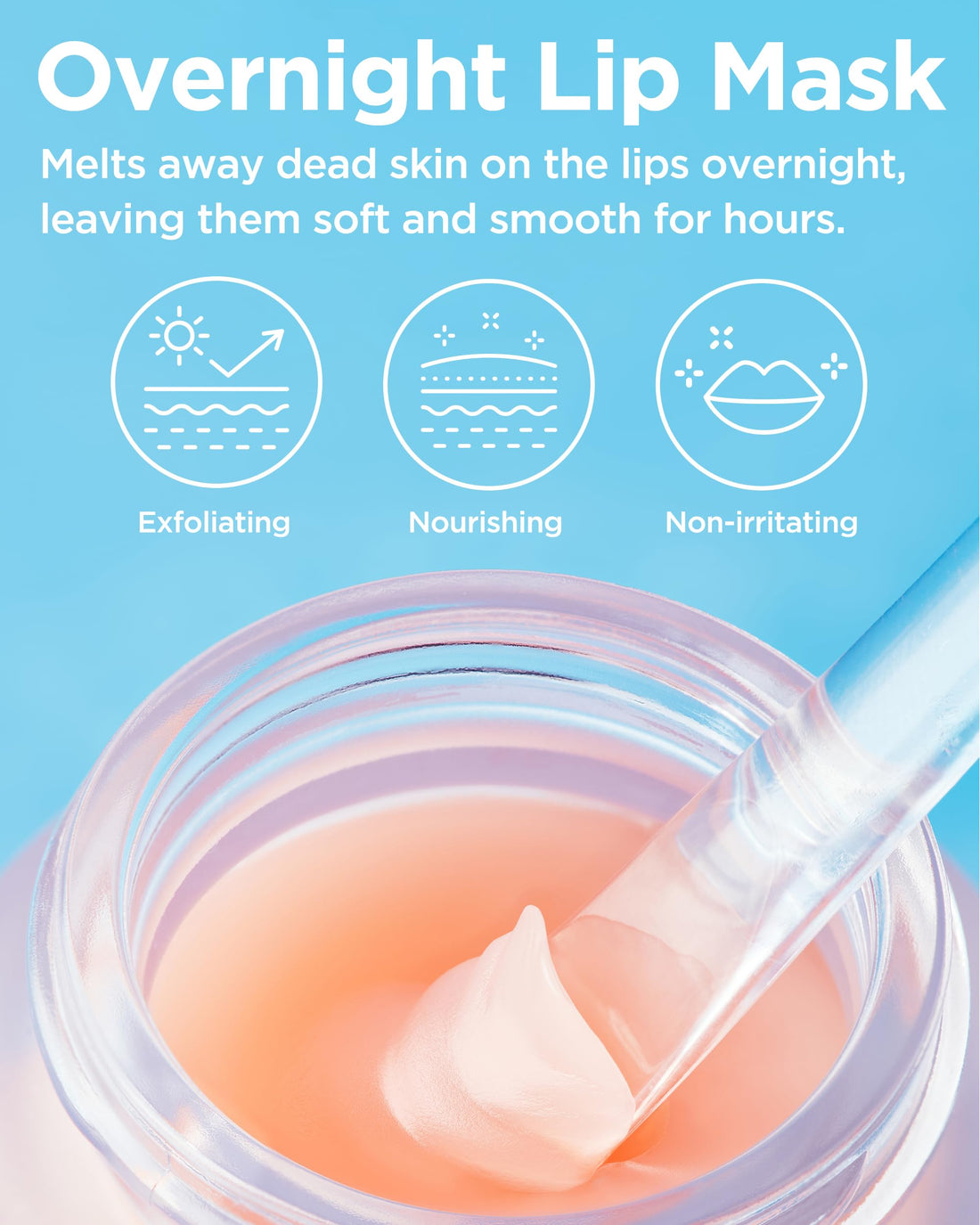 Vita Glazed Lip Mask – Korean Vegan Lip Scrub & Overnight Exfoliating Treatment for Dry, Chapped Lips – Hydrating, Plumping, Smoothing – Glazed Balm Texture, Non-Sticky, Fragrance-Free, 0.68oz