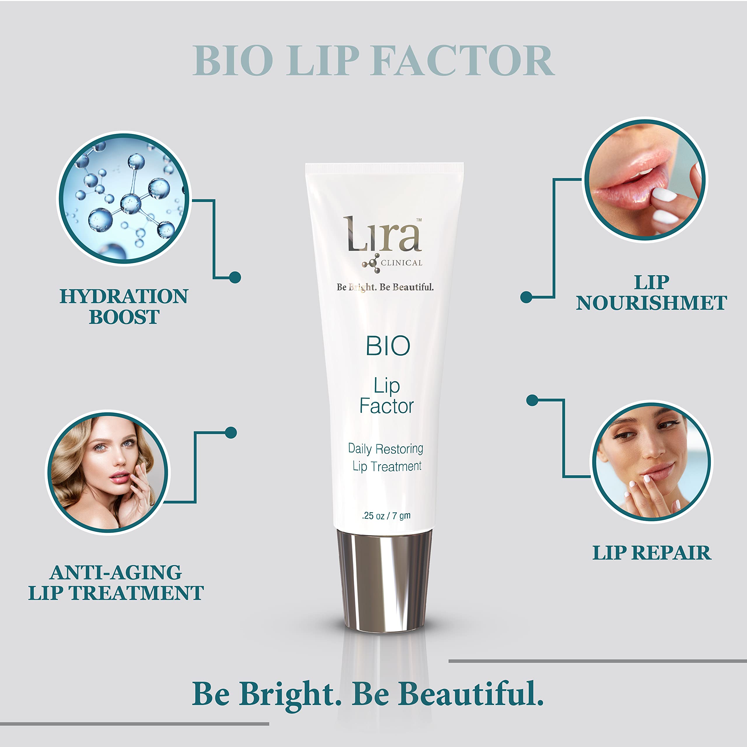 Lira Clinical Bio Lip Factor, 0.25 Ounce (Pack of 12)
