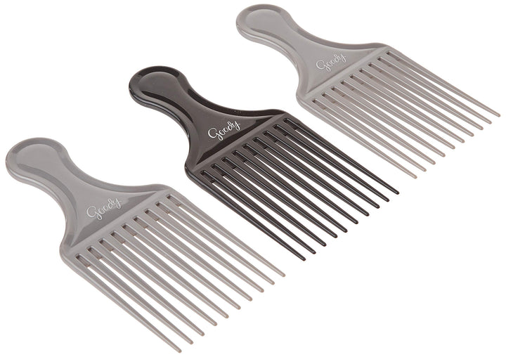Goody Comb & Lift Hair Pick, 3 Count, Assorted Colors (Pack of 2)