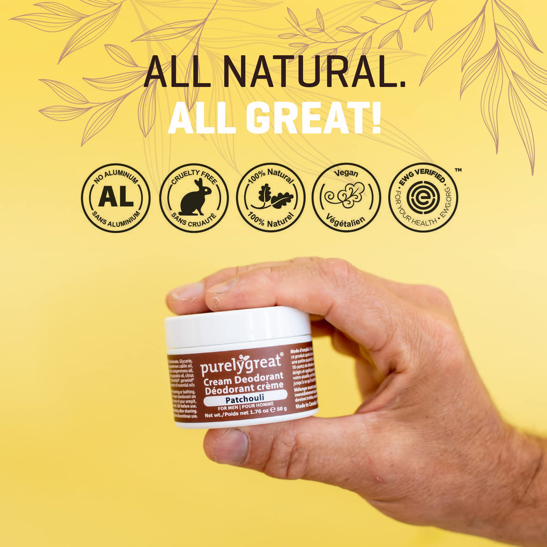Natural Deodorant For Men Patchouli