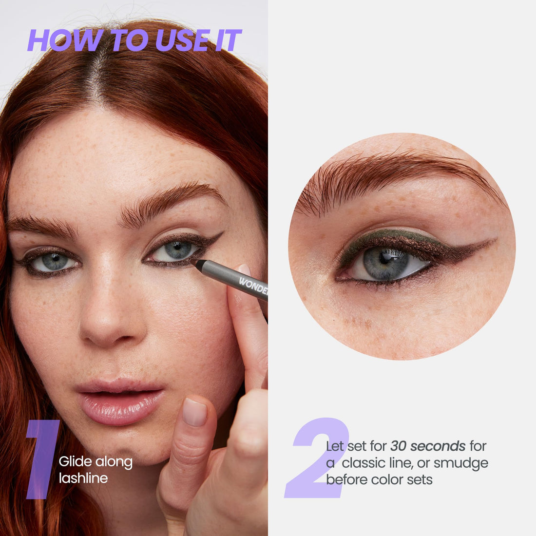 Wonderskin 1440 Longwear Green Waterproof Eyeliner Pencil - Sharpenable Eyeliner Pencil and Smudge Proof Green Eye Liner Pencils (Pine)