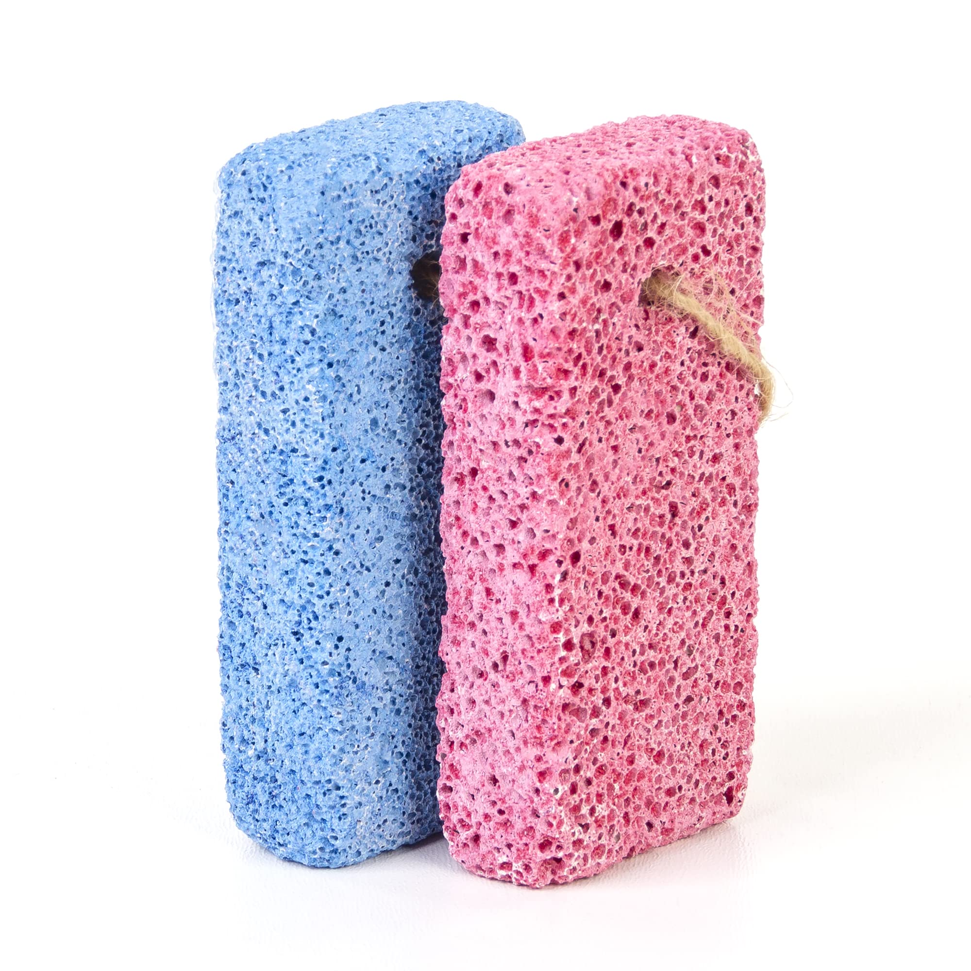 Jairestone Pumice Stone for Feet - 2 Pack Lava Stones - Callus Remover and Foot Scrubber - Exfoliating Rock for Hard, Dry and Dead Skin on Heels (Multicolor)