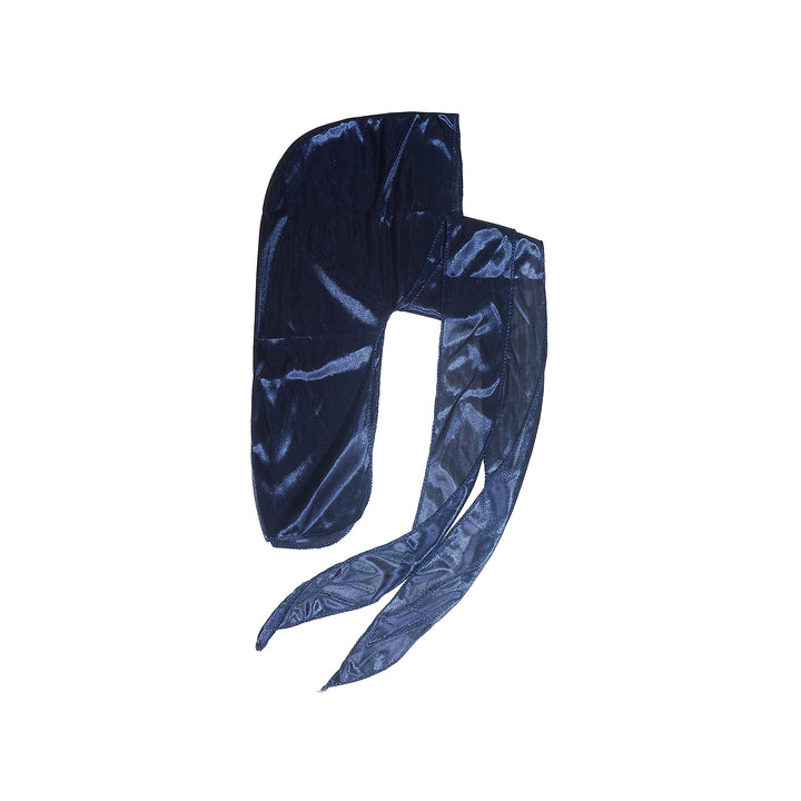 KISS RED Silky Satin Durag Premium Smooth Silky Durag for Men & Women 360 Waves Headwraps (Navy)