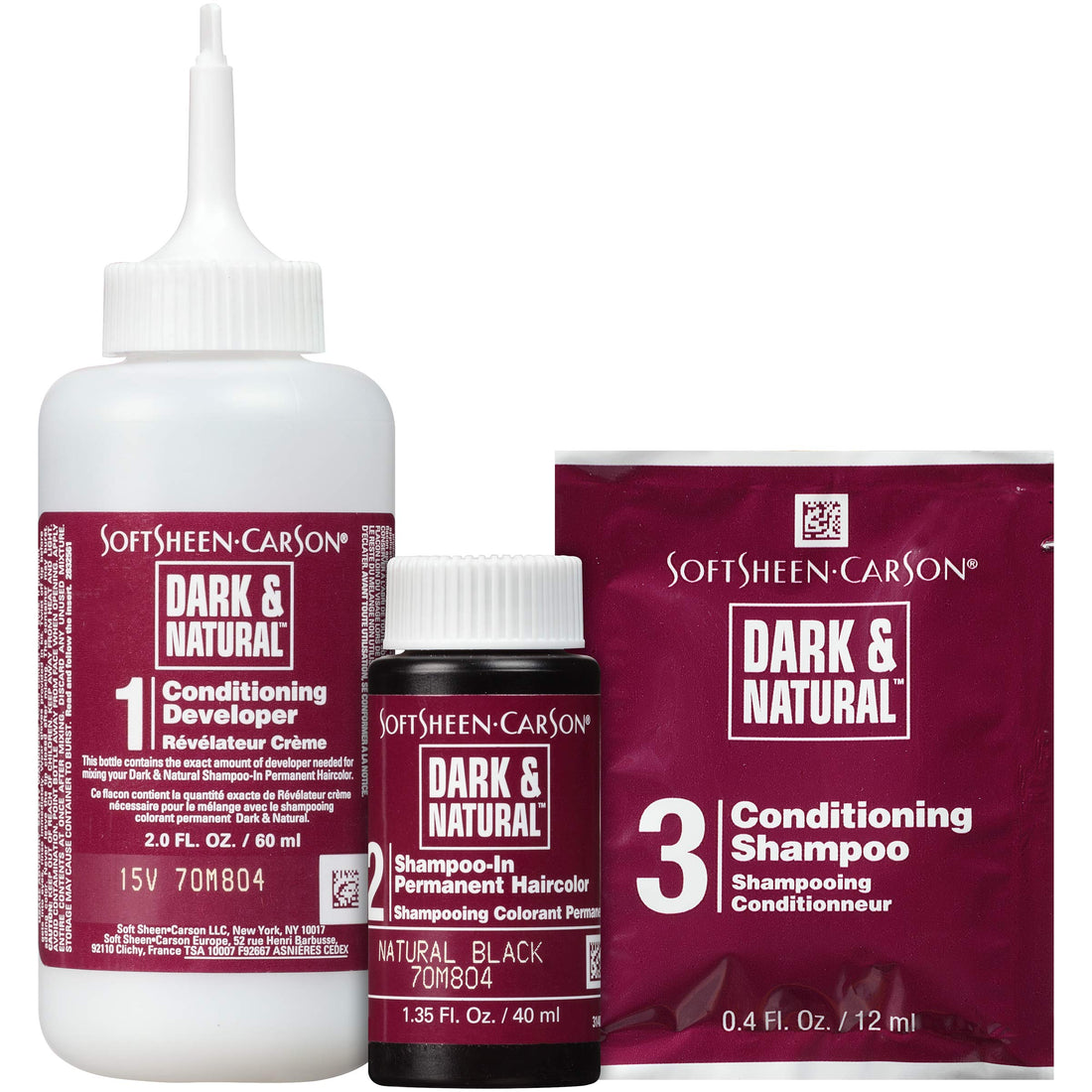 SoftSheen-Carson Dark & Natural Hair Color for Men 5 Minutes, Natural Looking Gray Coverage for Up To 6 Weeks, Shampoo-in Permanent Hair Dye, Ammonia Free, Natural Black, 2 Count