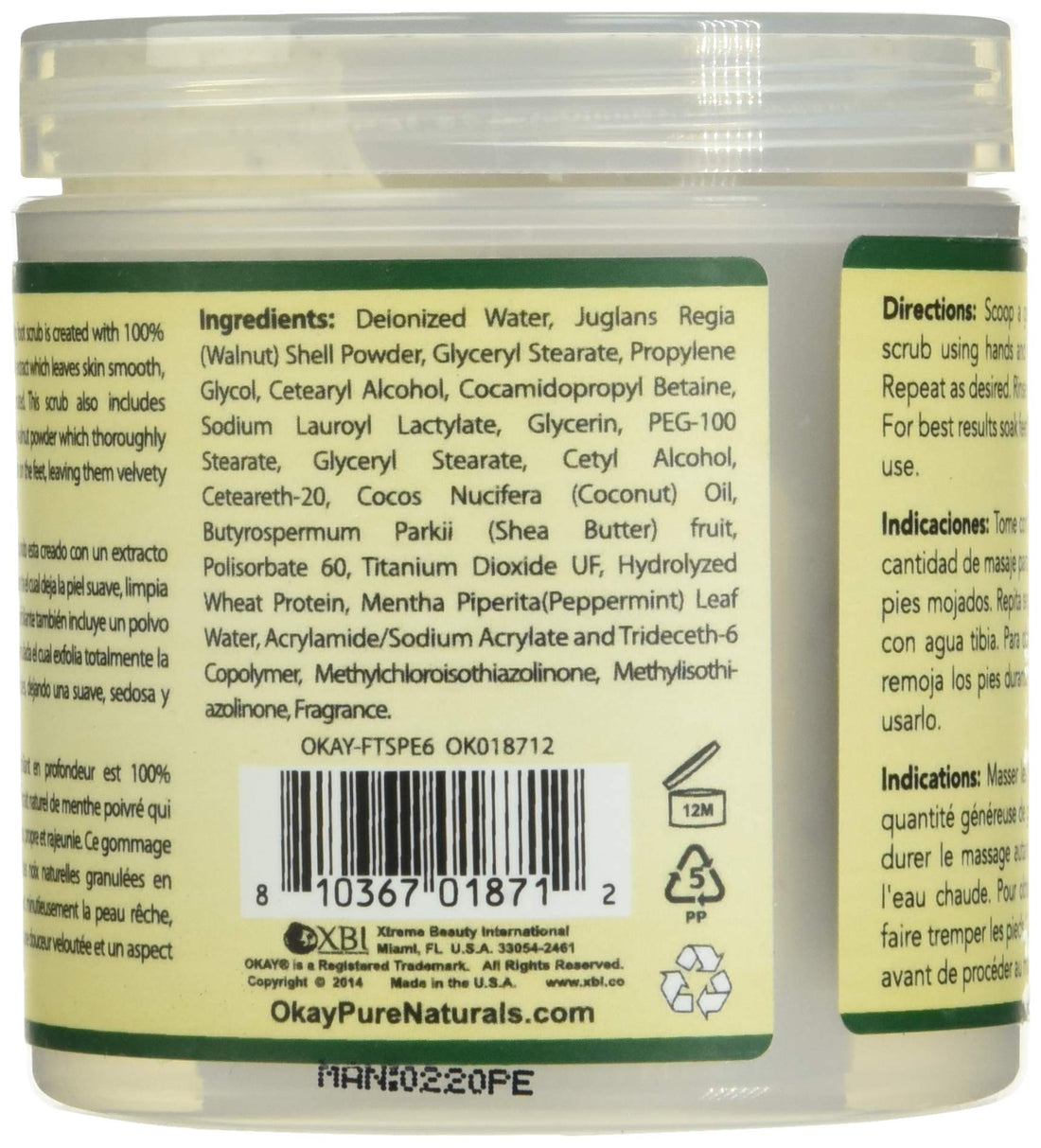 OKAY Peppermint Foot Scrub, 6 Ounce