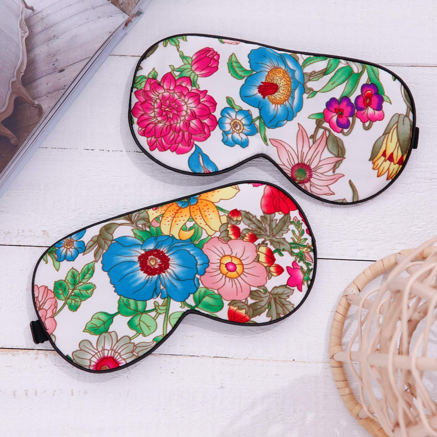 Maxfeel 100% Pure Silk Eye Mask Sleep Eye Mask Eye Cover Eyeshade Sleeping Eye Mask Printed Colors (#10) by Maxfeel