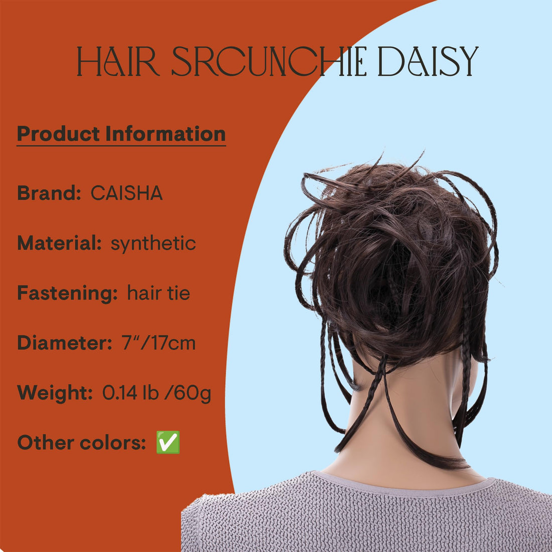 Chocobrown # 4 G2D: Prettyshop Hairpiece Hair Rubber Scrunchie Scrunchy Updos Voluminous Wavy Messy Bun Chocobrown # 4 G2D