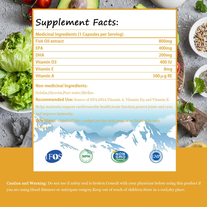 FEMMEROL Multivitamins with Omega-3, Multivitamin for Women and Men, Enteric Coated Fish Oil DHA/EPA with Vitamin A, Vitamin E and Vitamin D3 for Immune Function Support (1 Box_30 Softgels)