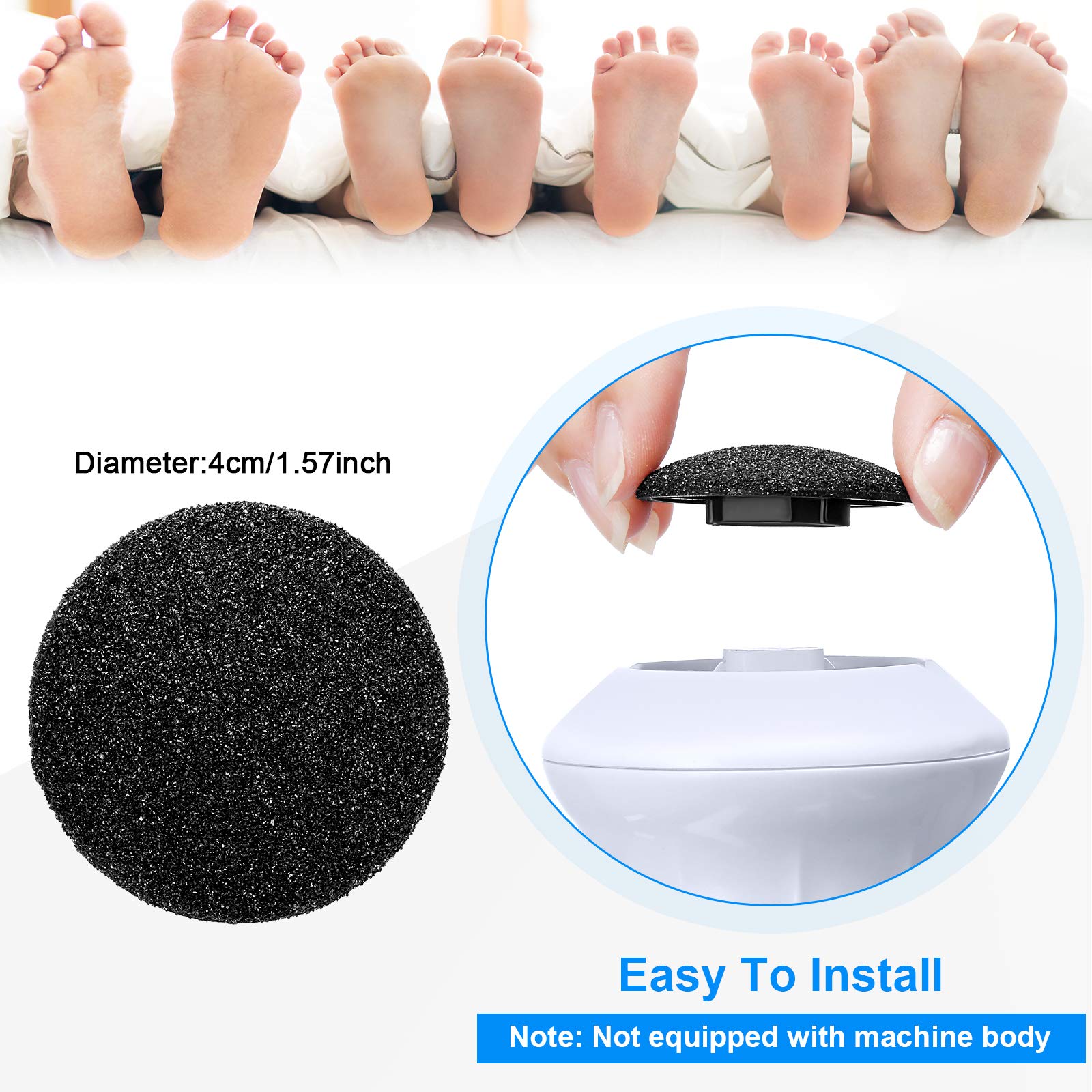 20 Pieces Regular Coarse Replacement for Portable Electric Foot Grinder Foot File Callus Remover Electric Callus Remover Hard Skin Eliminator Grind Head for Cracked Heels Dead Skin