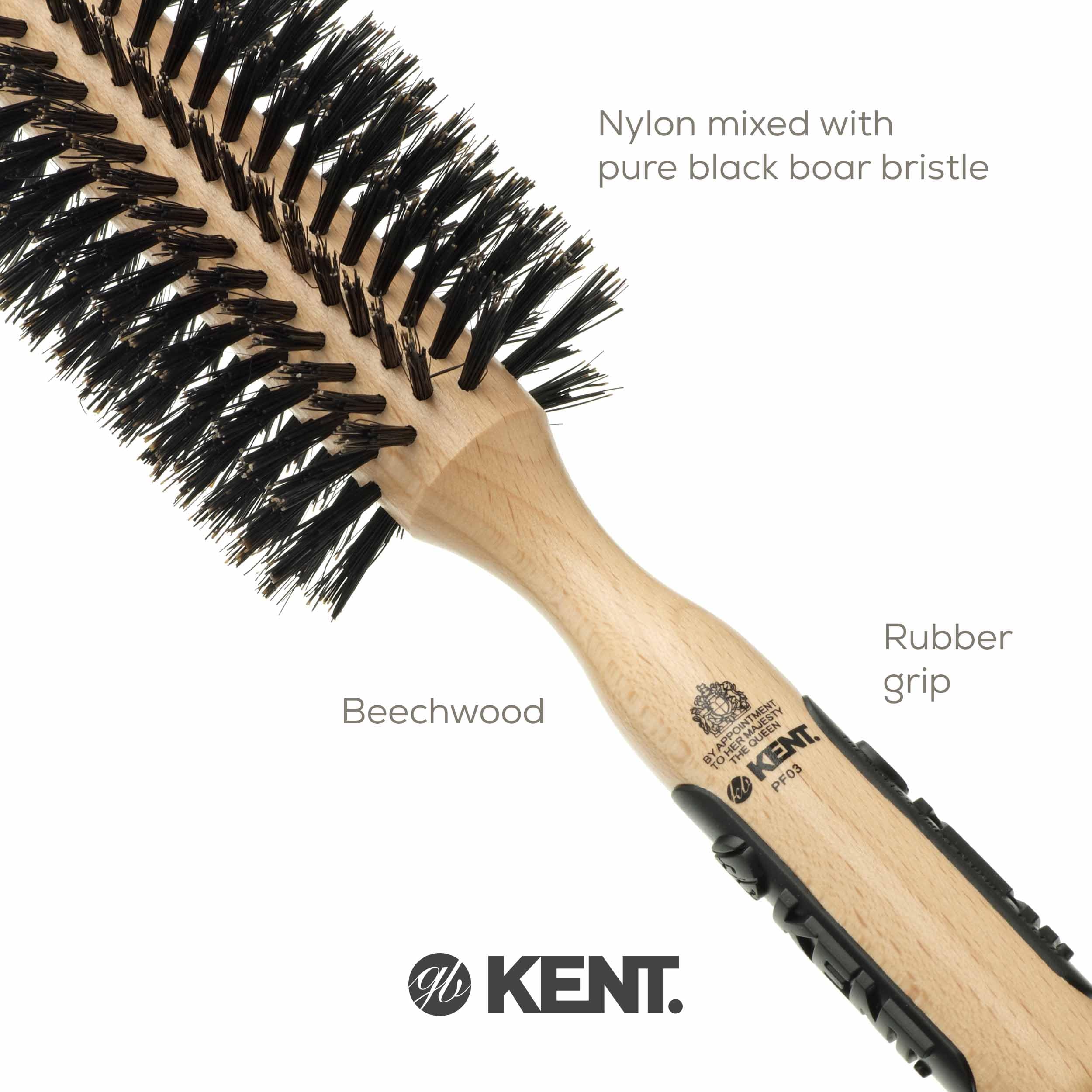 Kent Pure Bristle Medium Radial Brush, Wood