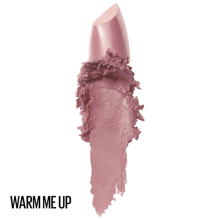 Maybelline Color Sensational Lipstick, Lip Makeup, Cream Finish, Hydrating Lipstick, Nude, Pink, Red, Plum Lip Color, Warm Me Up, 0.15 oz; (Packaging May Vary) (Pack of 2)