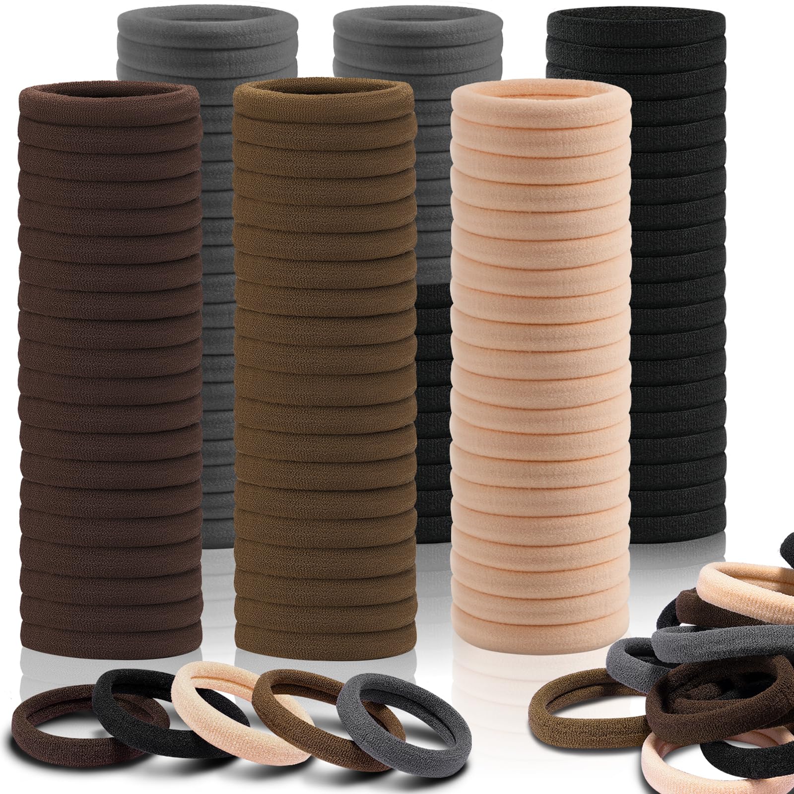 IKOCO 150PCS Hair Ties No Damage for Women, Ouchless Cotton Hair Ties for Thick Hair, Multicolor