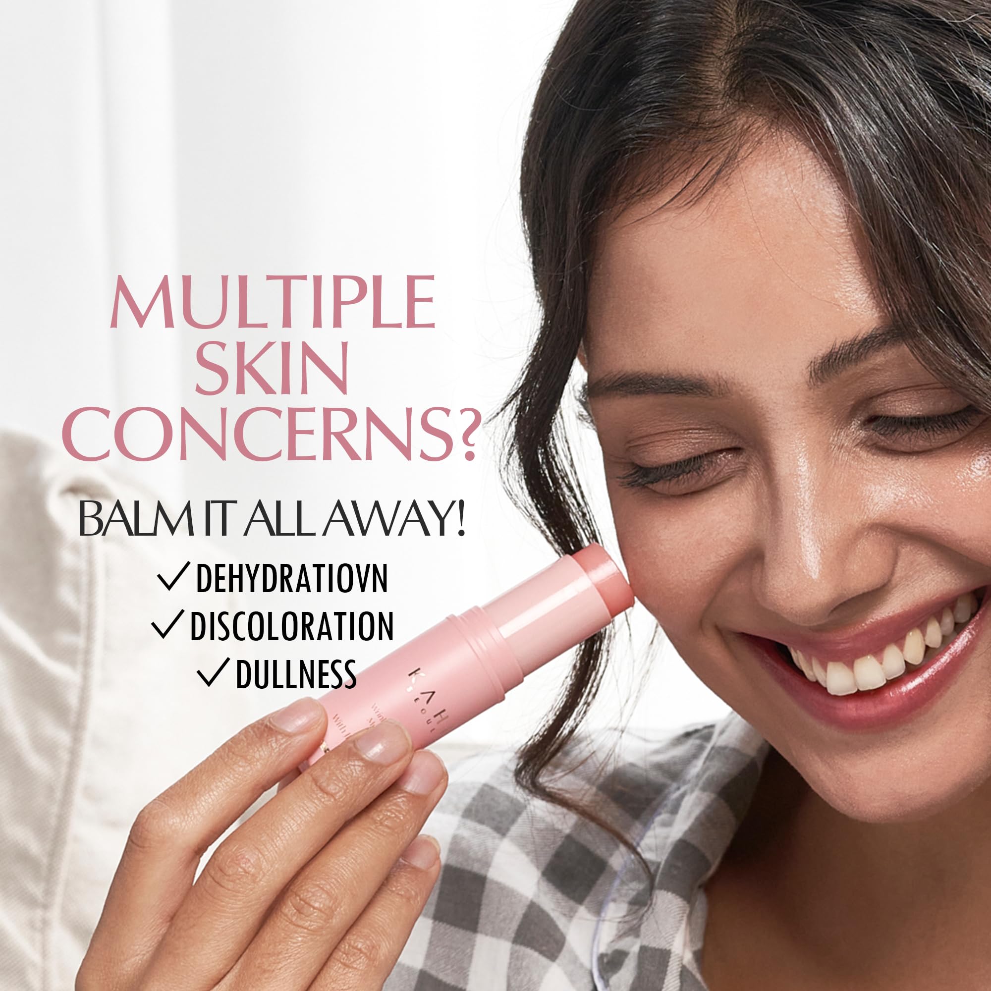 KAHI Wrinkle Bounce Multi Balm Stick | All-in-One Hydrating Lip Balm Eye Cream Neck Cream Make Up Base & Face Mist Moisture Balm Stick | Salmon DNA PDRN Balm Stick |Daily Face Moisturizer Stick