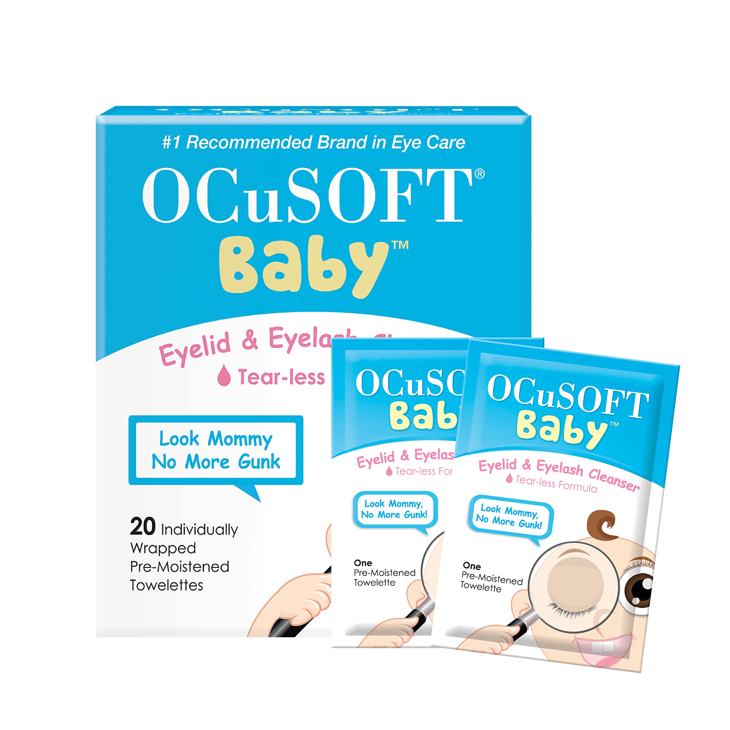 OCuSOFT Baby Eyelid and Eyelash Cleanser, Pre-Moistened Towelette, 20 Count