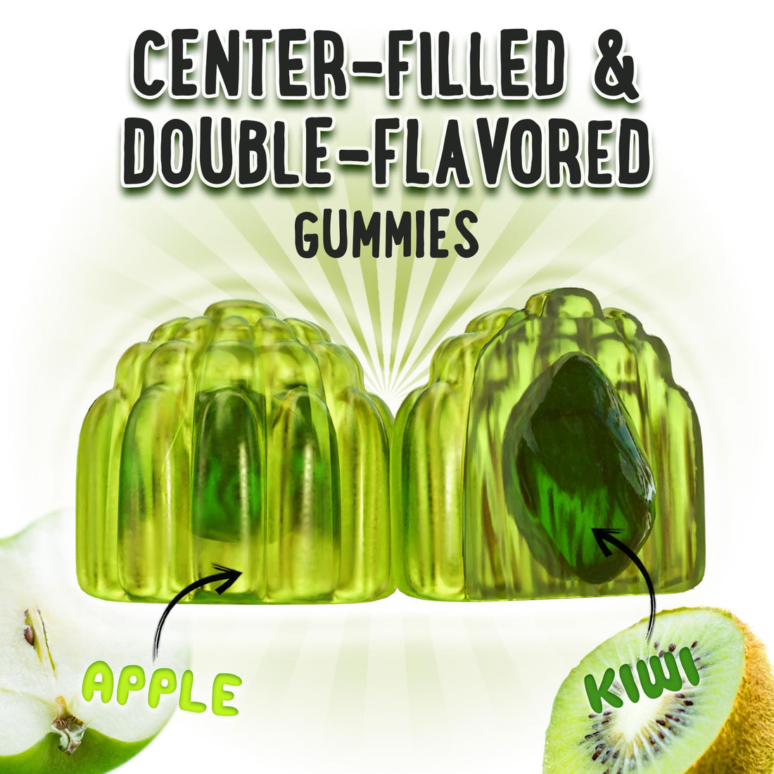 Center-Filler Magnesium Glycinate Gummies 400MG - High Absorption for Kids, Teens & Adults - Supplement for Sleep, Calm & Muscle Relaxation with B6 & D3 - Gluten Free & Vegan Friendly - 60 Count