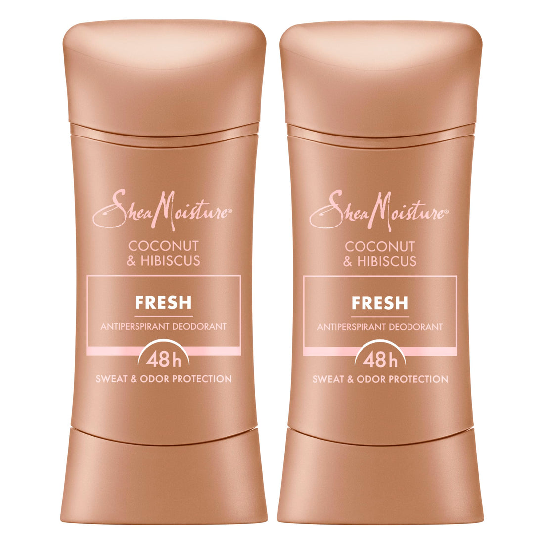 SheaMoisture Antiperspirant Deodorant Stick Fresh Coconut & Hibiscus 2 Count for 48HR Sweat & Odor Protection with No Parabens & No Mineral Oil 2.6 oz