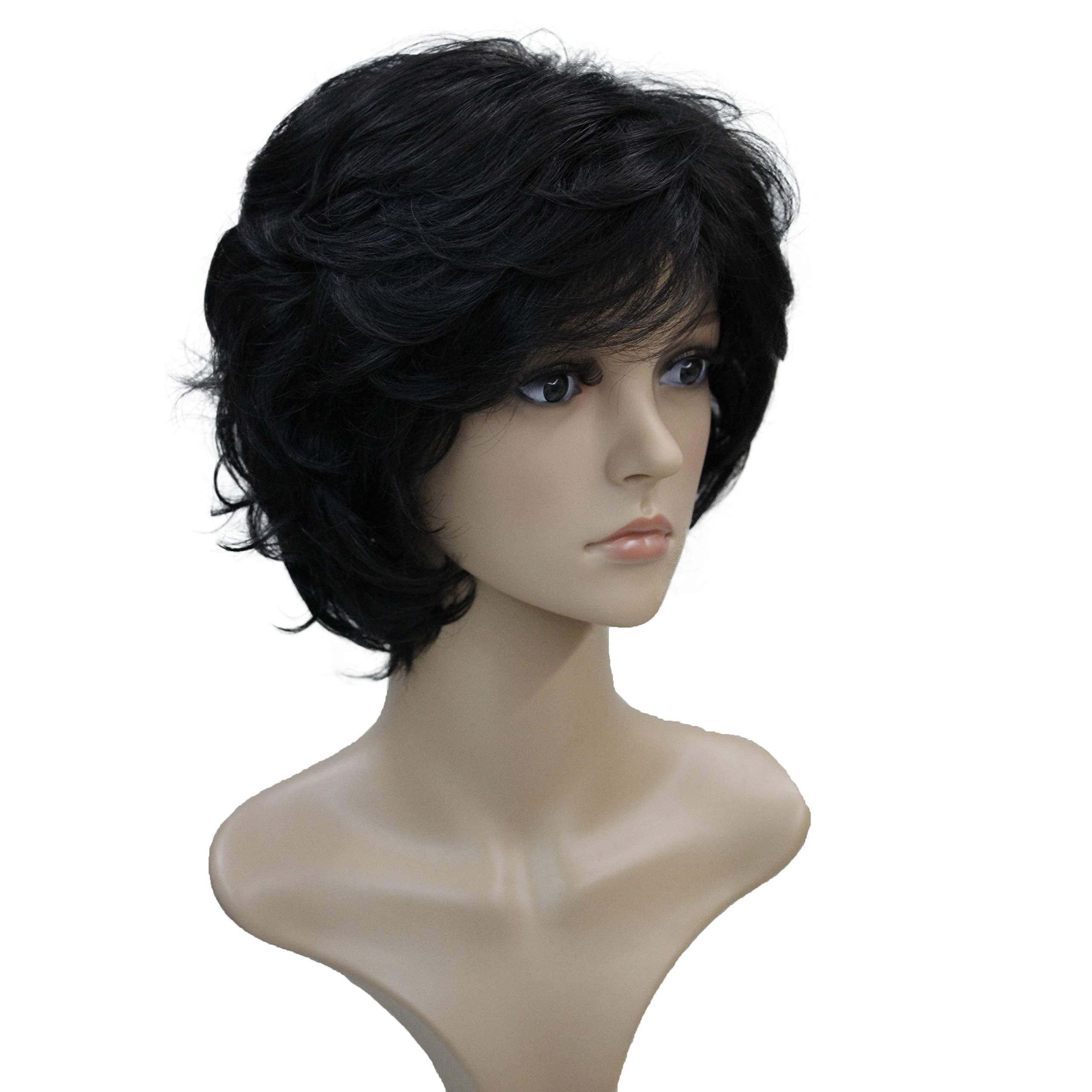 Wigingway #2: Wiginway Ladies Wigs Short Wavy Bob Wigs For Women Synthetic Capless Full Wig 8 Colors