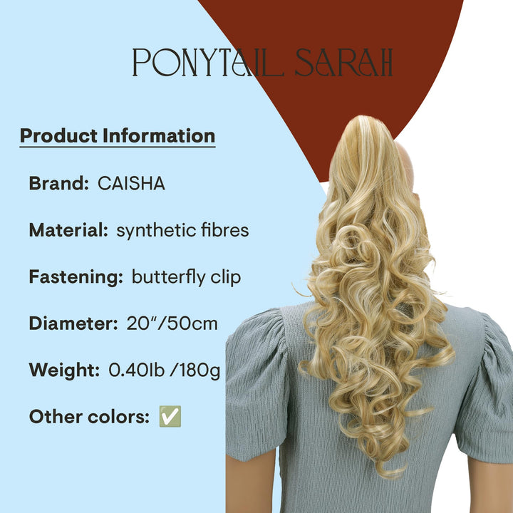 Prettyshop 24 Hair Piece Pony Tail Extension Very Long Voluminous Curly Or Wavy Heat-Resisting H32A