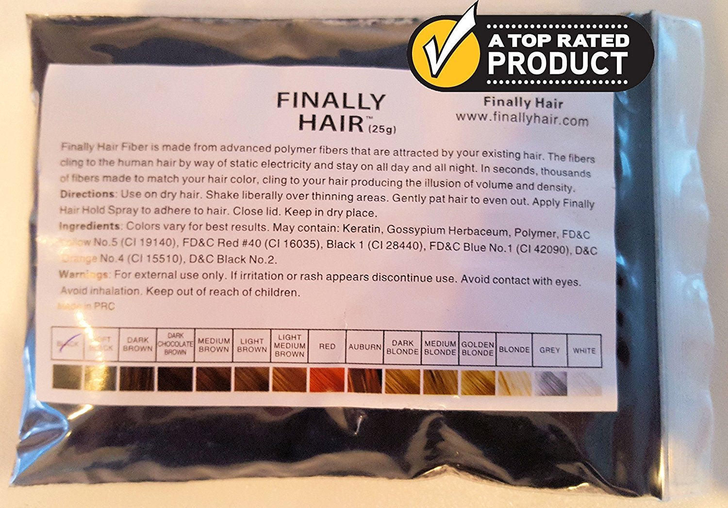 Dark Brown : Hair Building Fibers Dark Brown 25 Grams Refill Your Existing Bottle Highest Grade by Finally Hair Dark Brown w/very slight hint of red (use Dark Chocolate Brown for darker with no red)