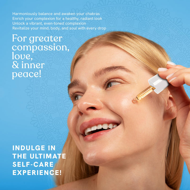 Third Eye Chakra Facial Serum Essential Oil Blend, Natural & Organic Moisturizing Serum for Face with Sunflower, Argan, Apricot, Rosemary, Lavender Oils for Spiritual Journey, Peace, Deeper Connection