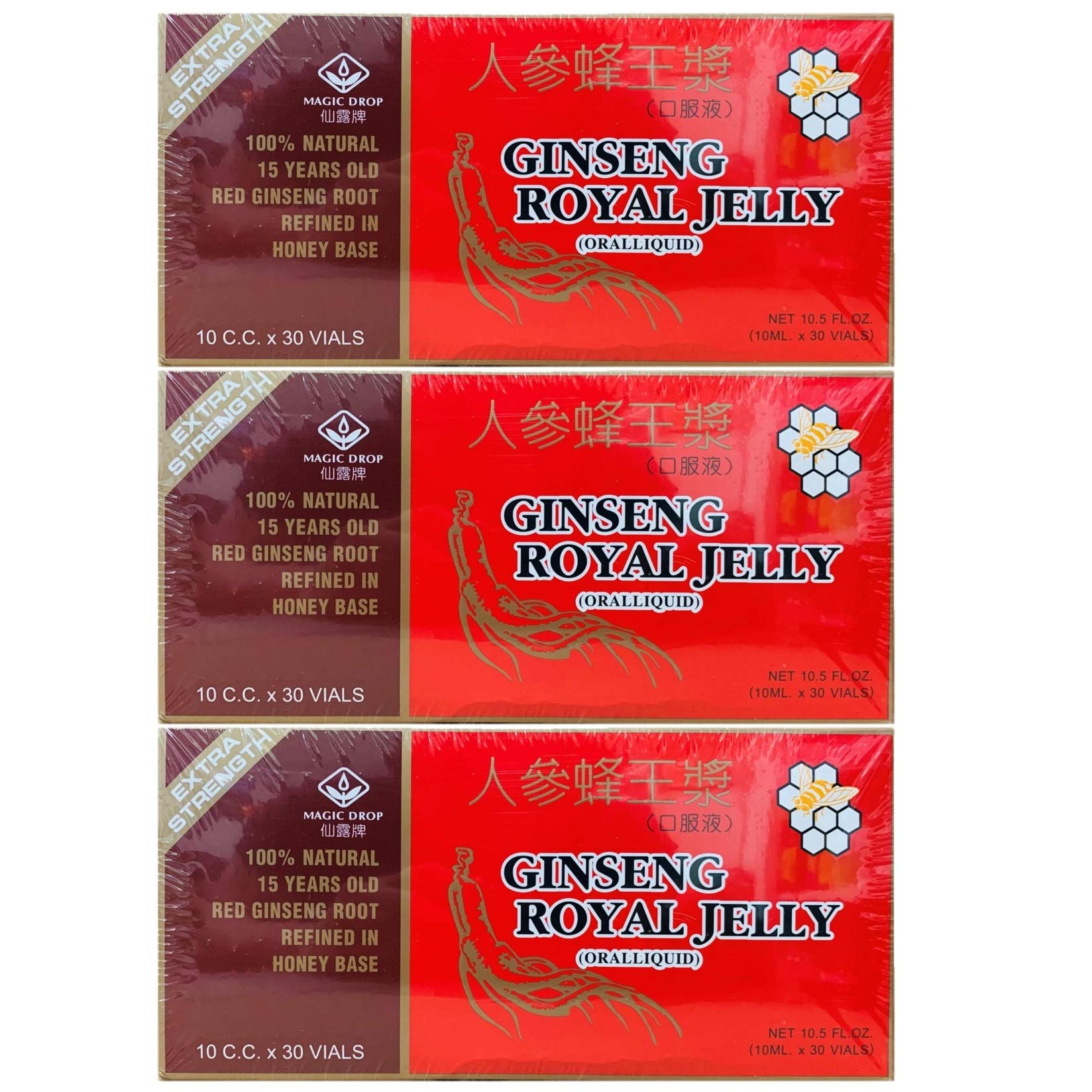 3 Boxes Magic Drop Ginseng Royal Jelly (30 Vials), Total 90 Vials