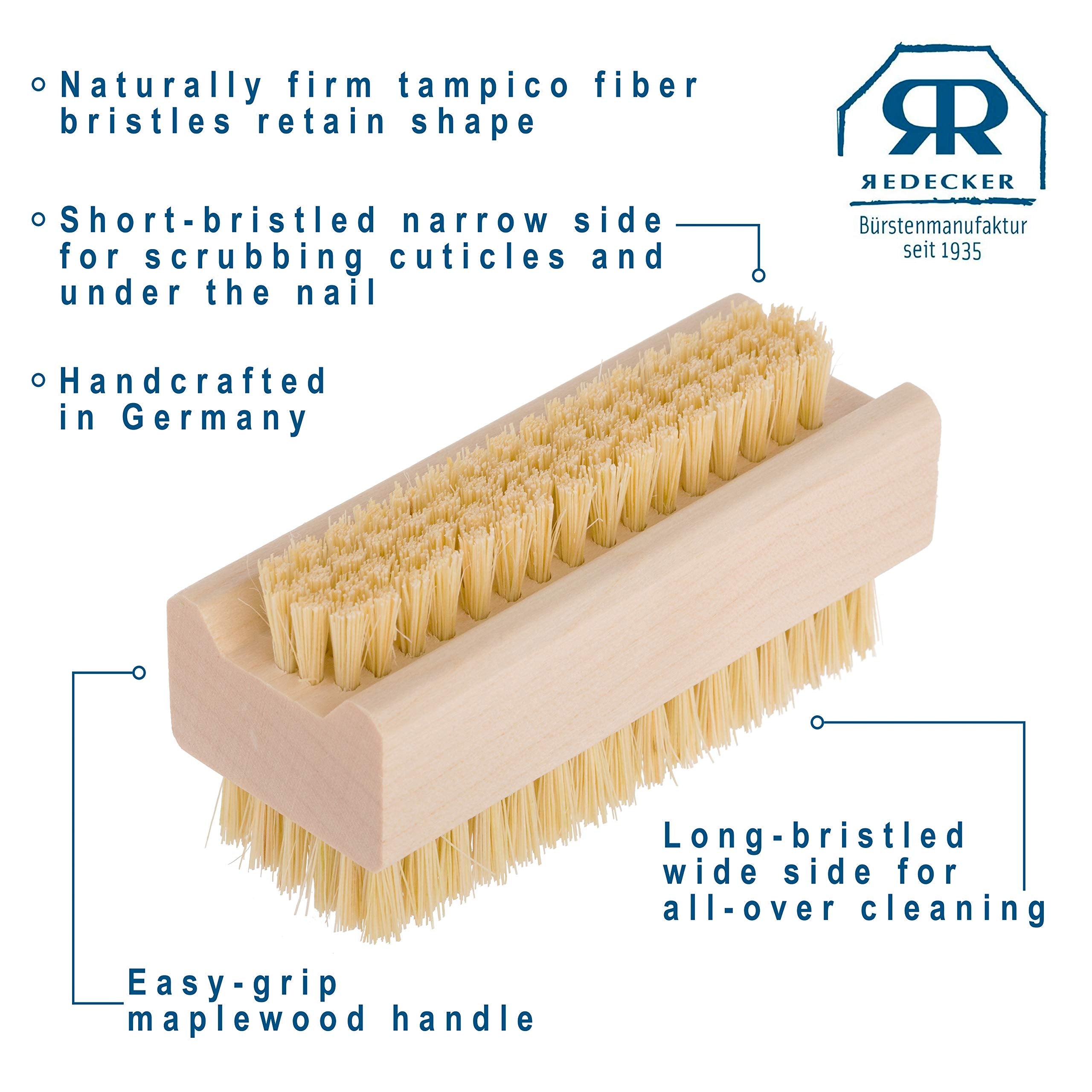 Set of 1, Untreated Maple Wood with Tampico Fiber : Bürstenhaus Redecker Tampico Fiber Nailbrush with Untreated Maple Wood Handle, 3-5/8-Inches by 1-3/8-Inches