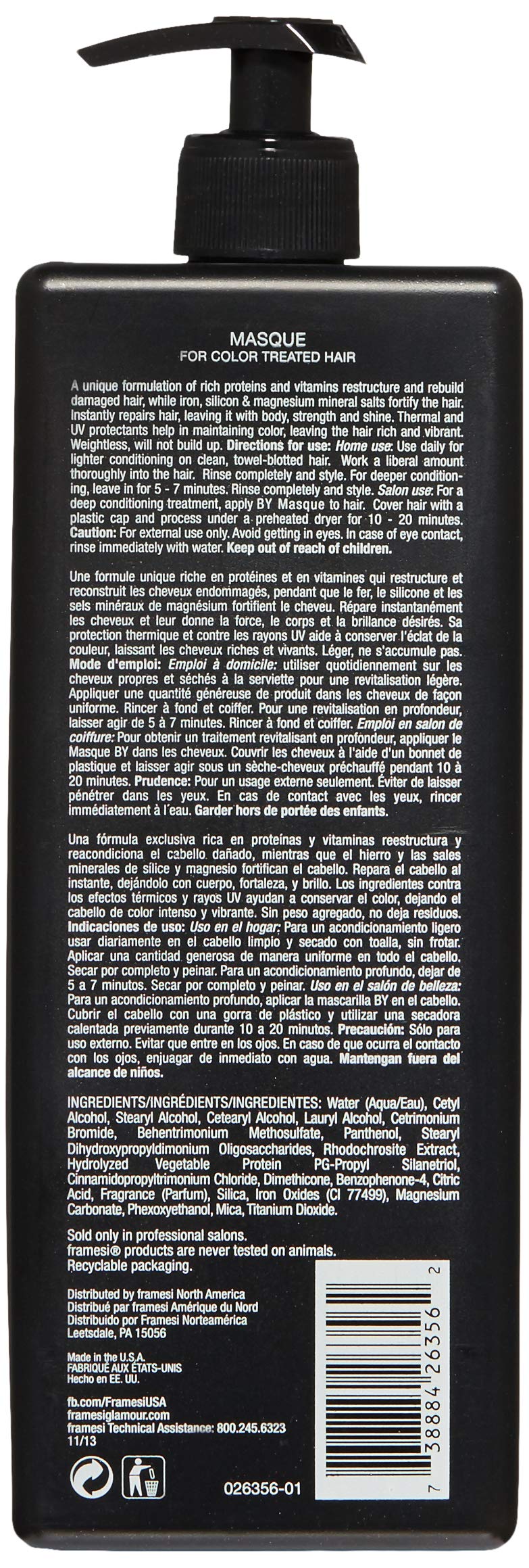 FRAMESI By Masque for Color Treated Hair, Woods/Spices, 33.8 oz.